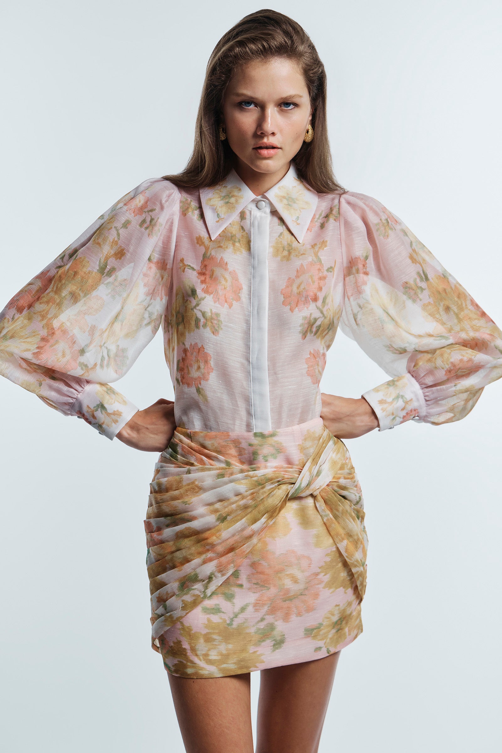 PEACH DREAM TWIST MINI SKIRT