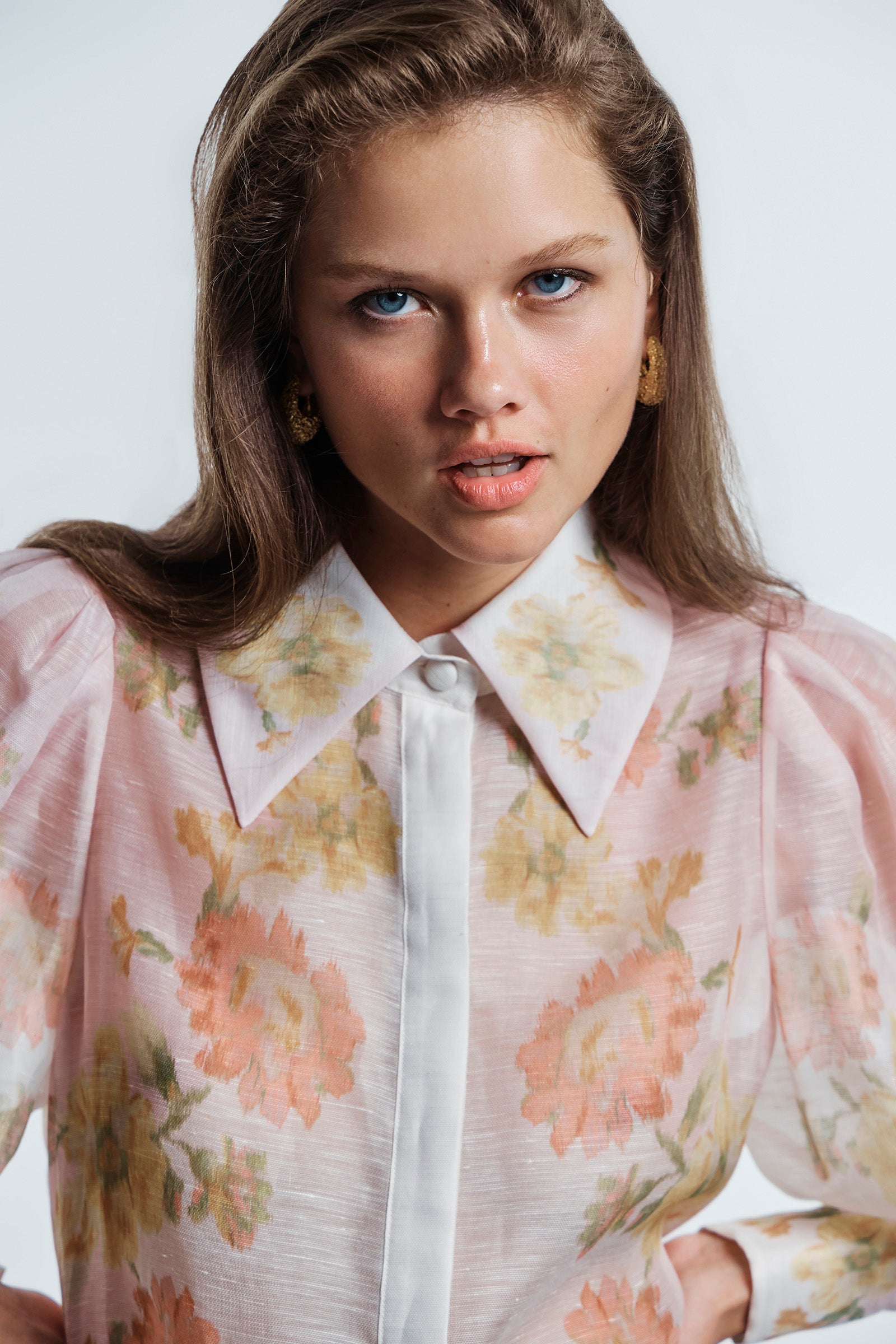 PEACH DREAM BALLOON SLEEVE BLOUSE