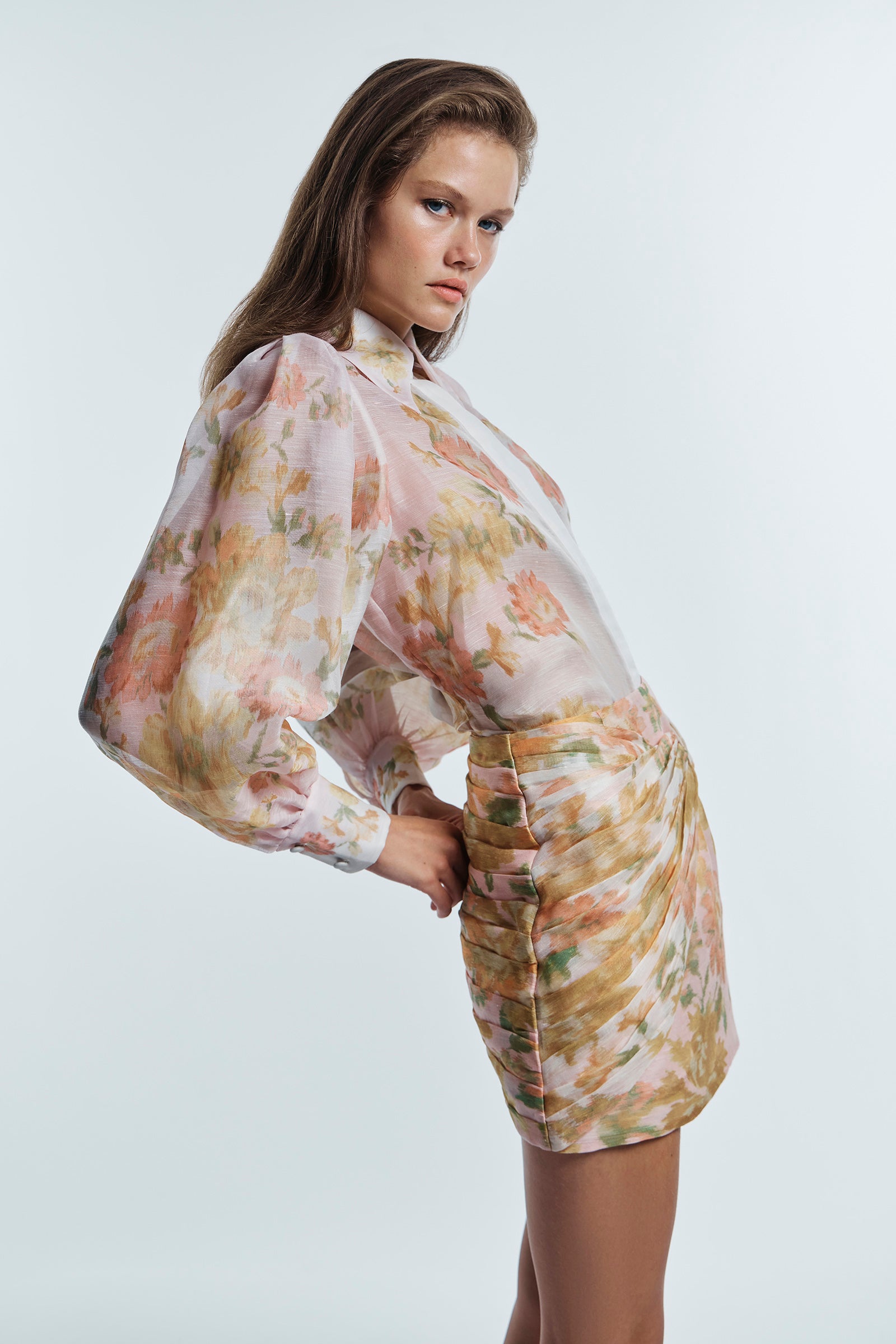 PEACH DREAM TWIST MINI SKIRT