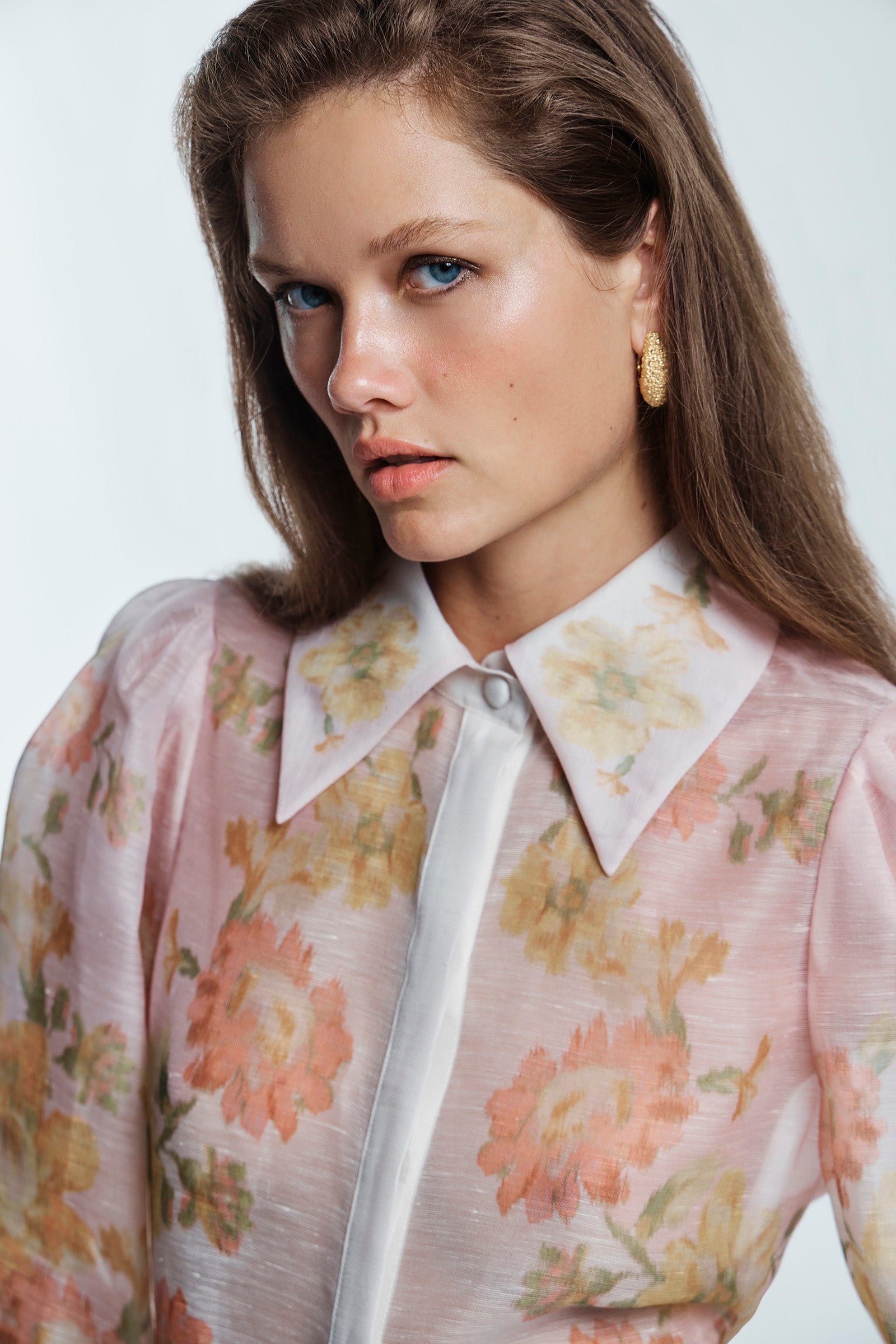 PEACH DREAM BALLOON SLEEVE BLOUSE