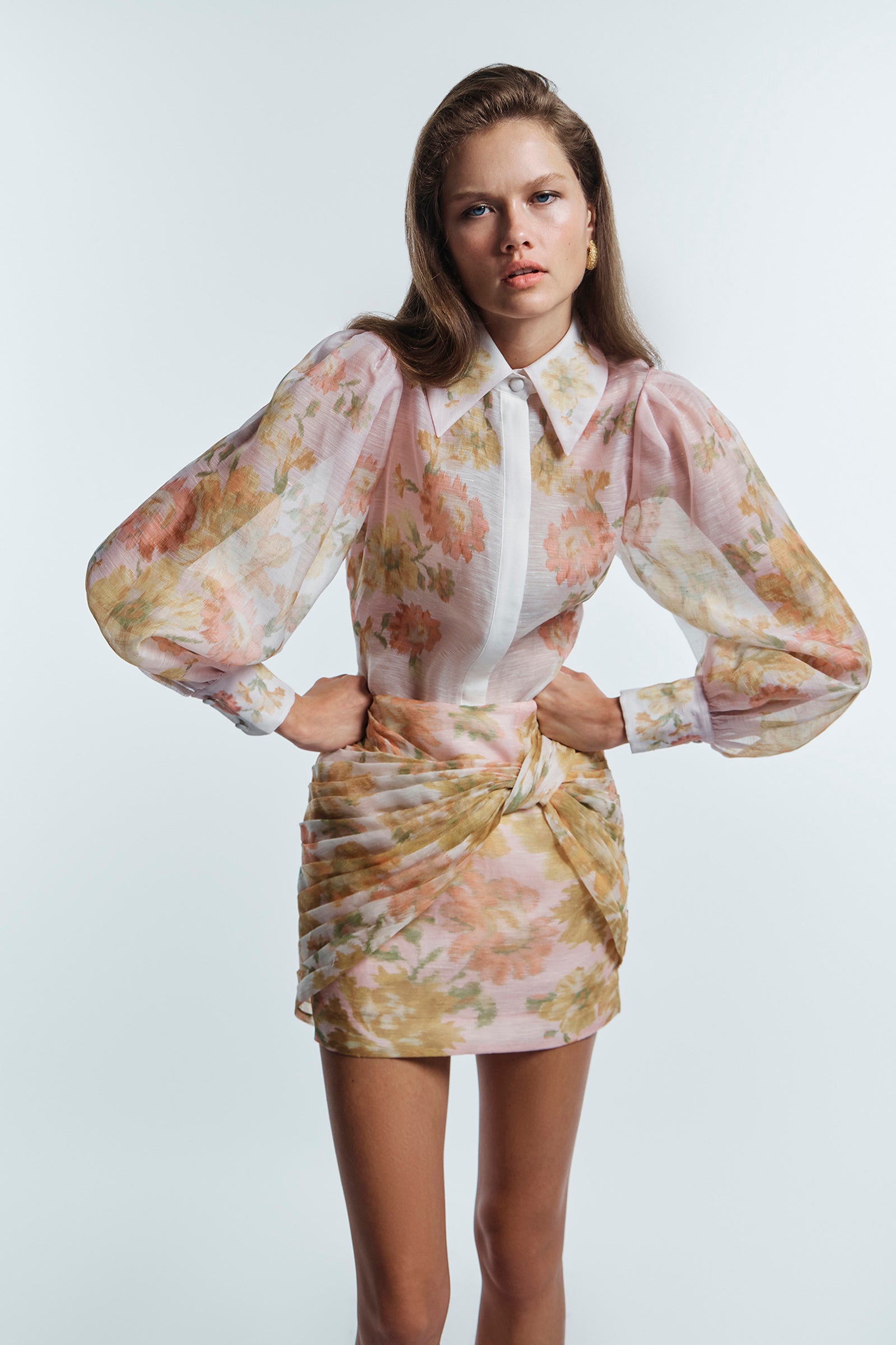 PEACH DREAM TWIST MINI SKIRT