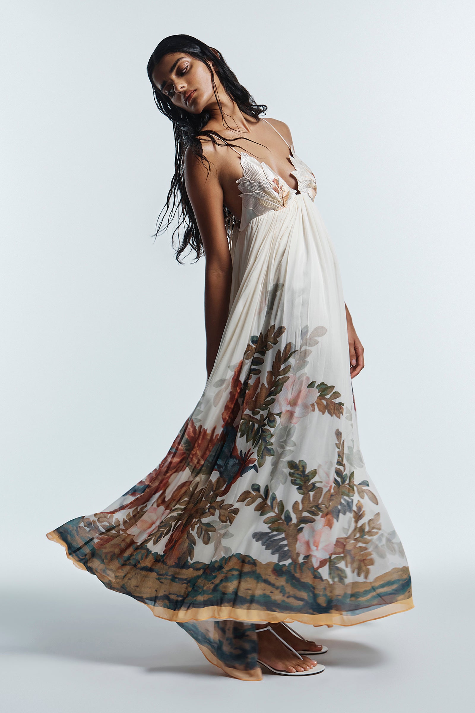 PROMISES FLOWER BUST DRESS