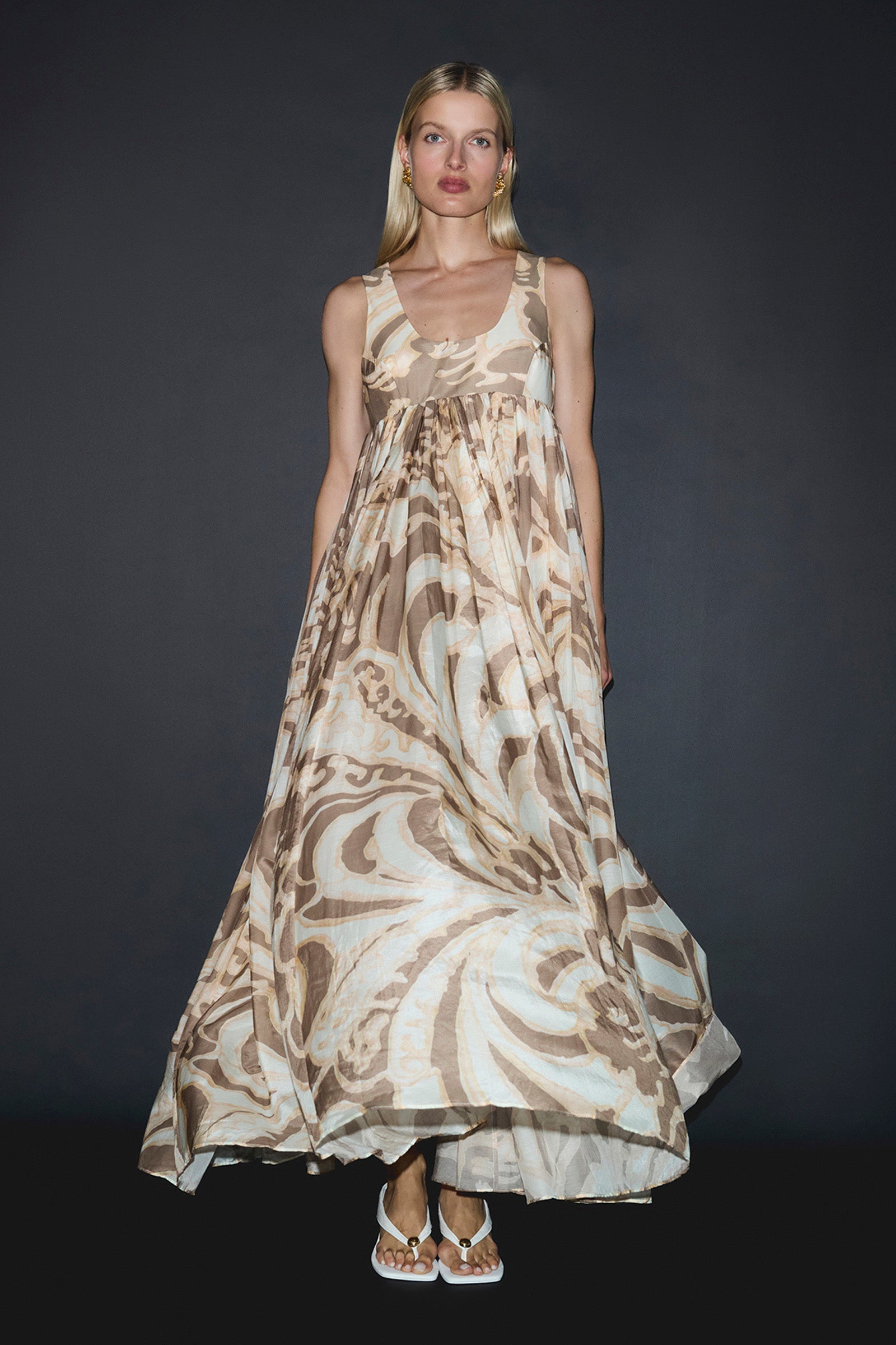 FRAGMENTS BODICE FLARE MAXI