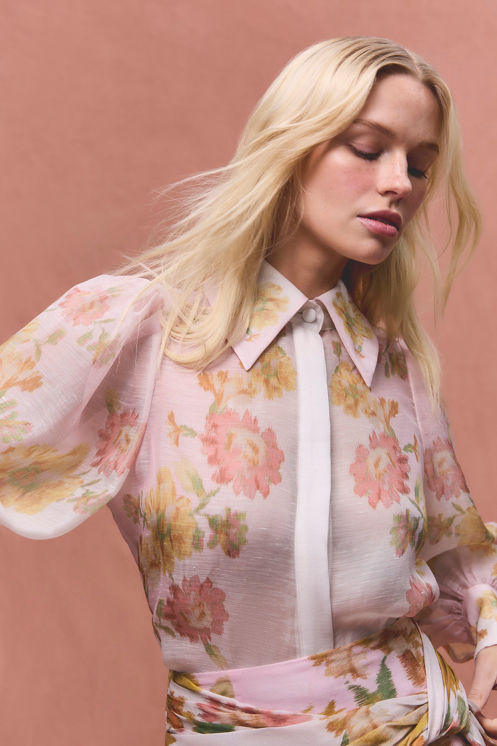 PEACH DREAM BALLOON SLEEVE BLOUSE