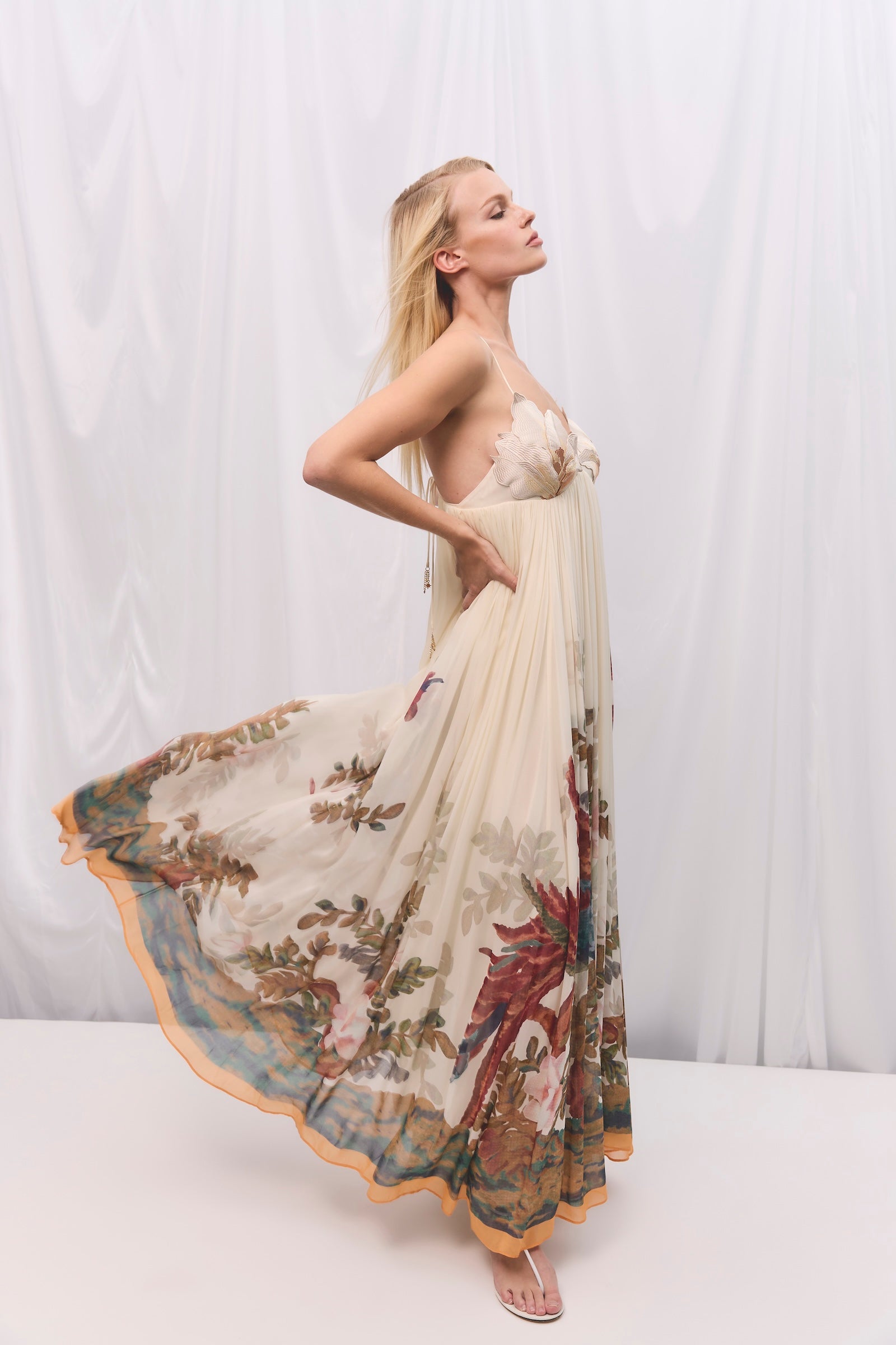 PROMISES FLOWER BUST DRESS