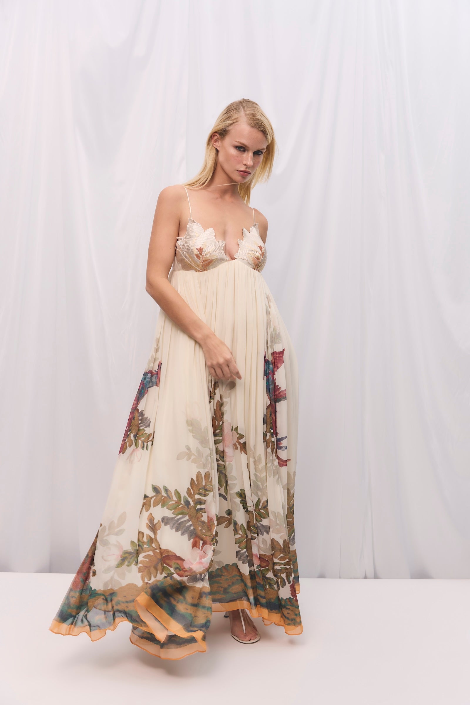 PROMISES FLOWER BUST DRESS