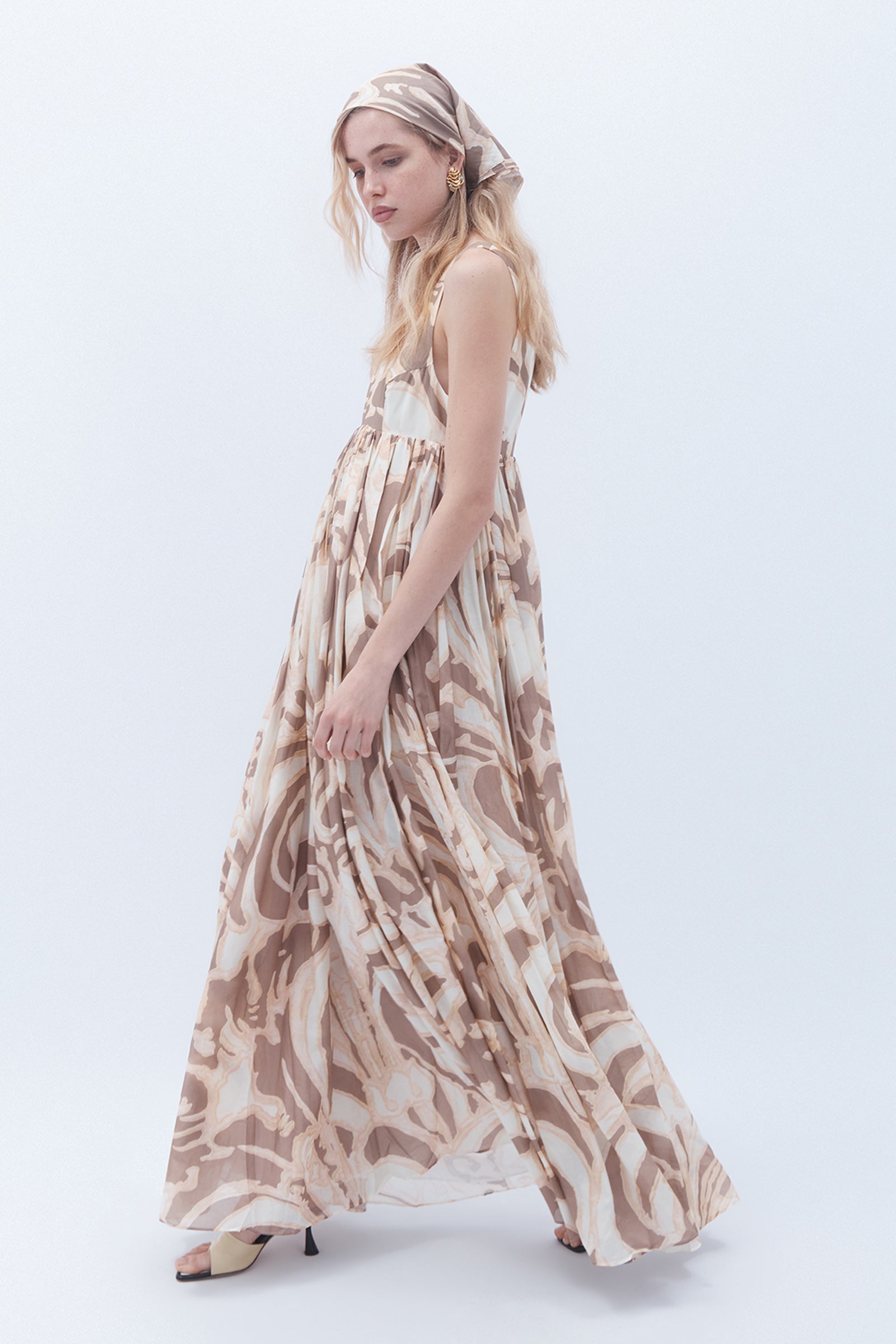 FRAGMENTS BODICE FLARE MAXI