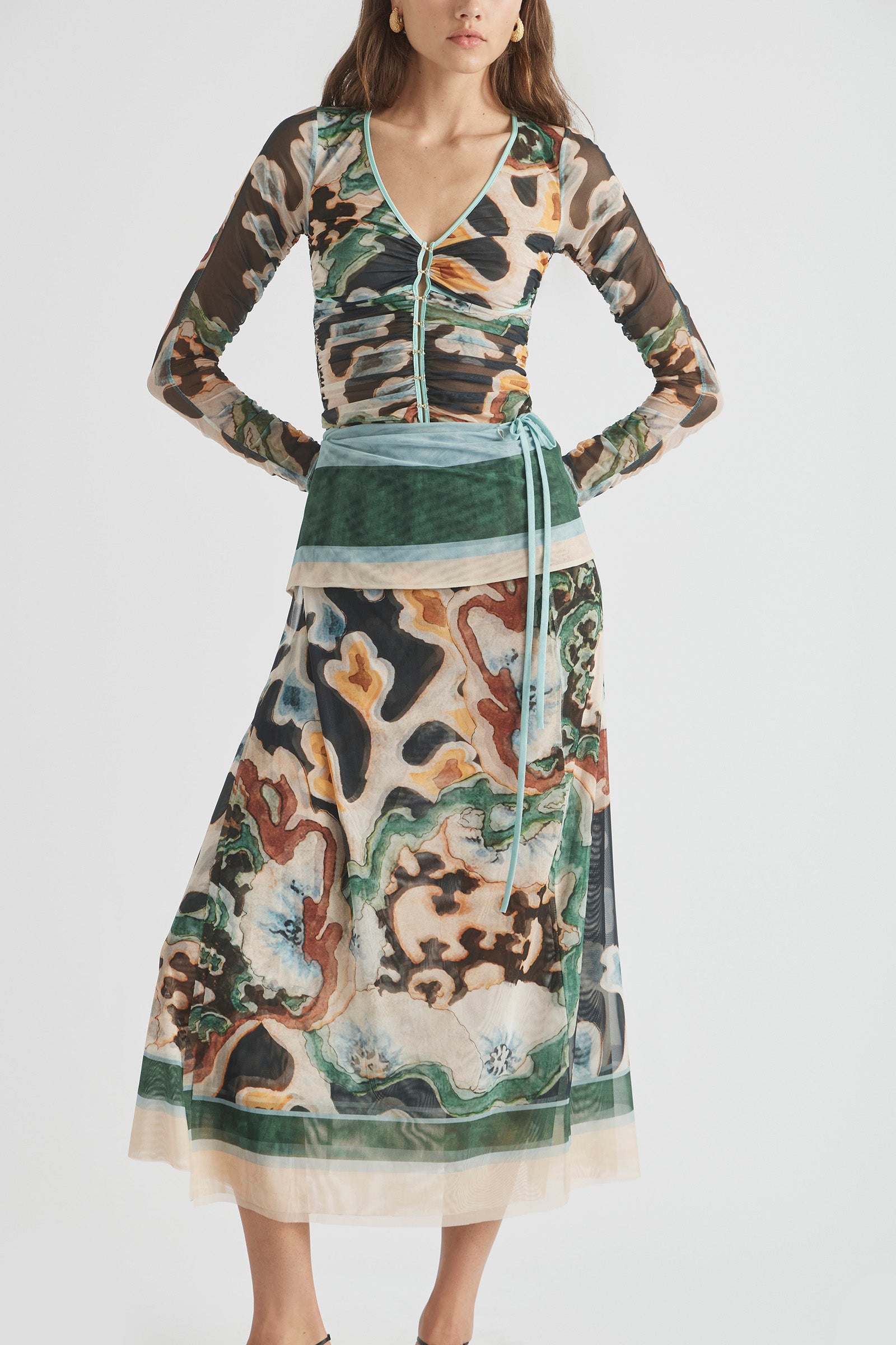 ODIE MESH WRAP SKIRT