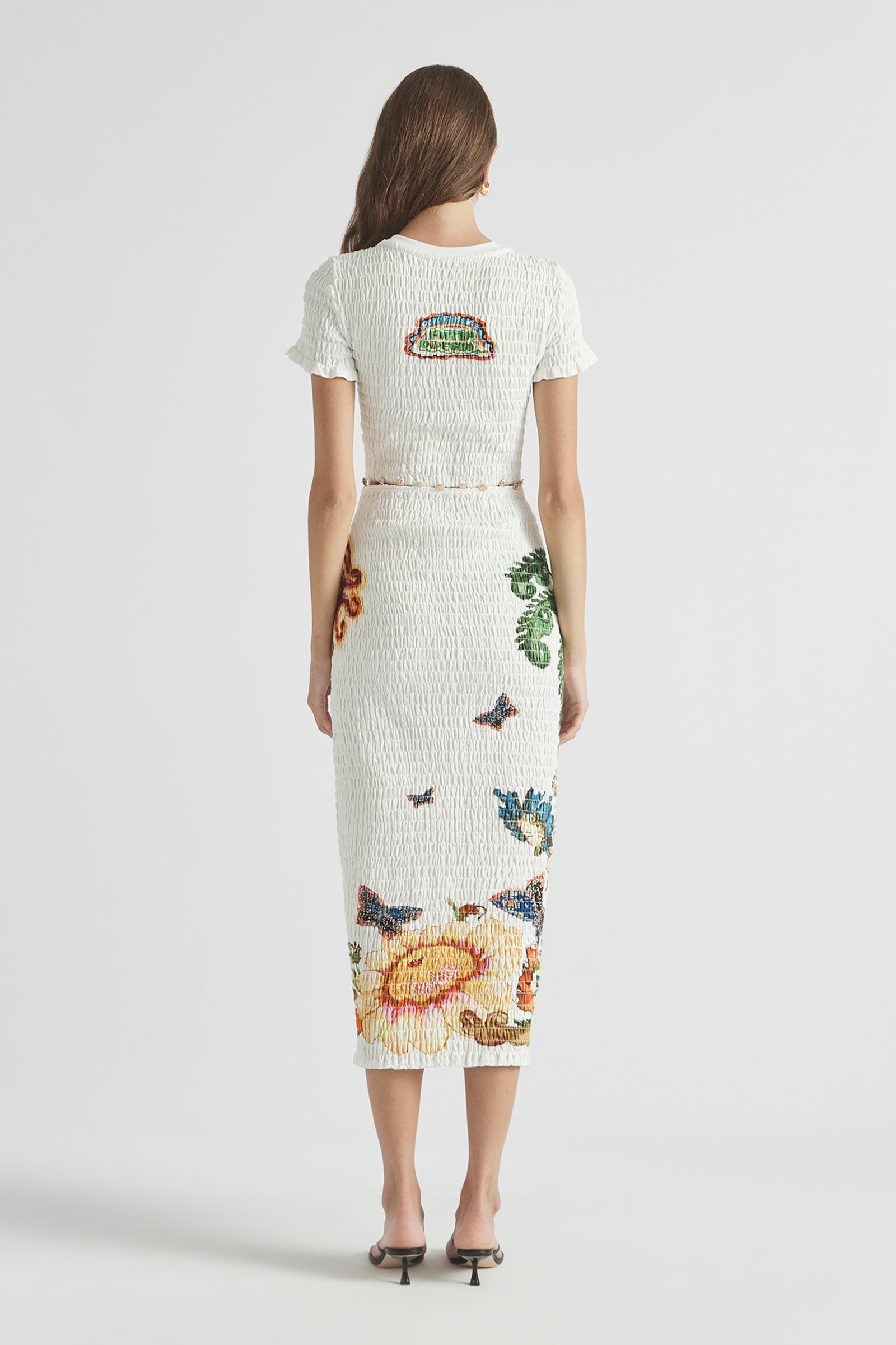 HOME OF THE ART SHIRRED LONG DRESS