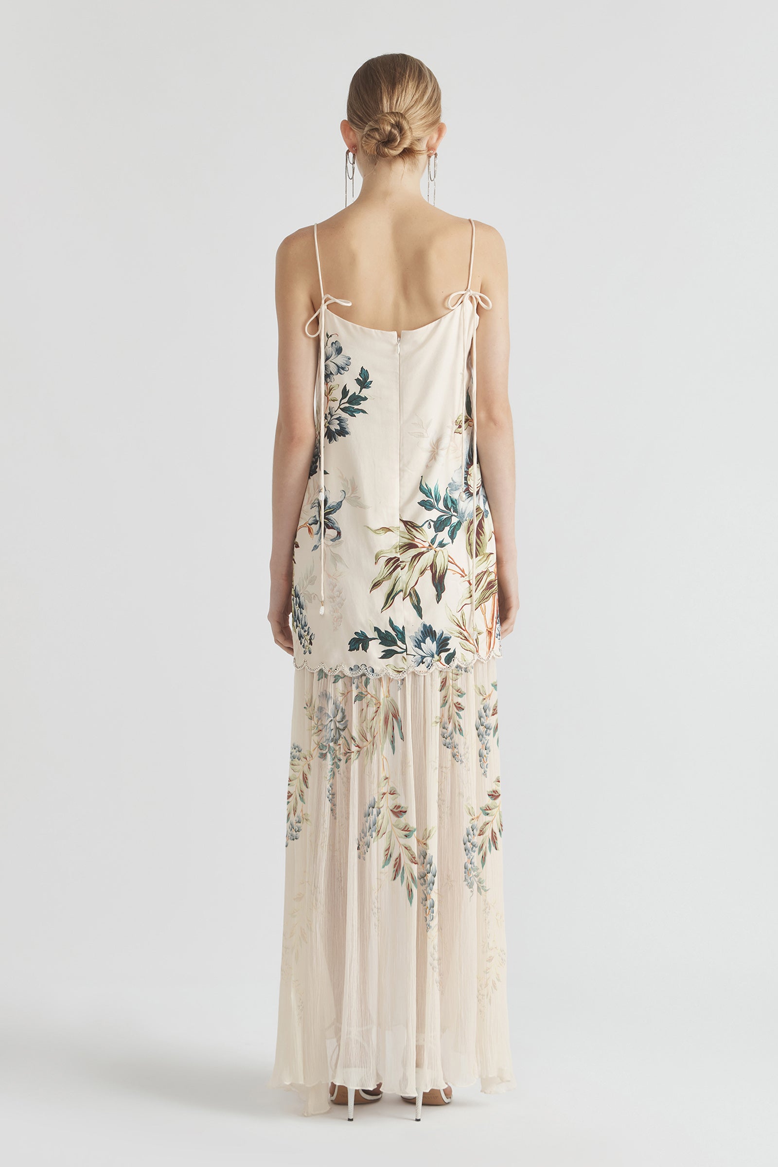 LA MAR DROPPED WAIST SCALLOP GOWN