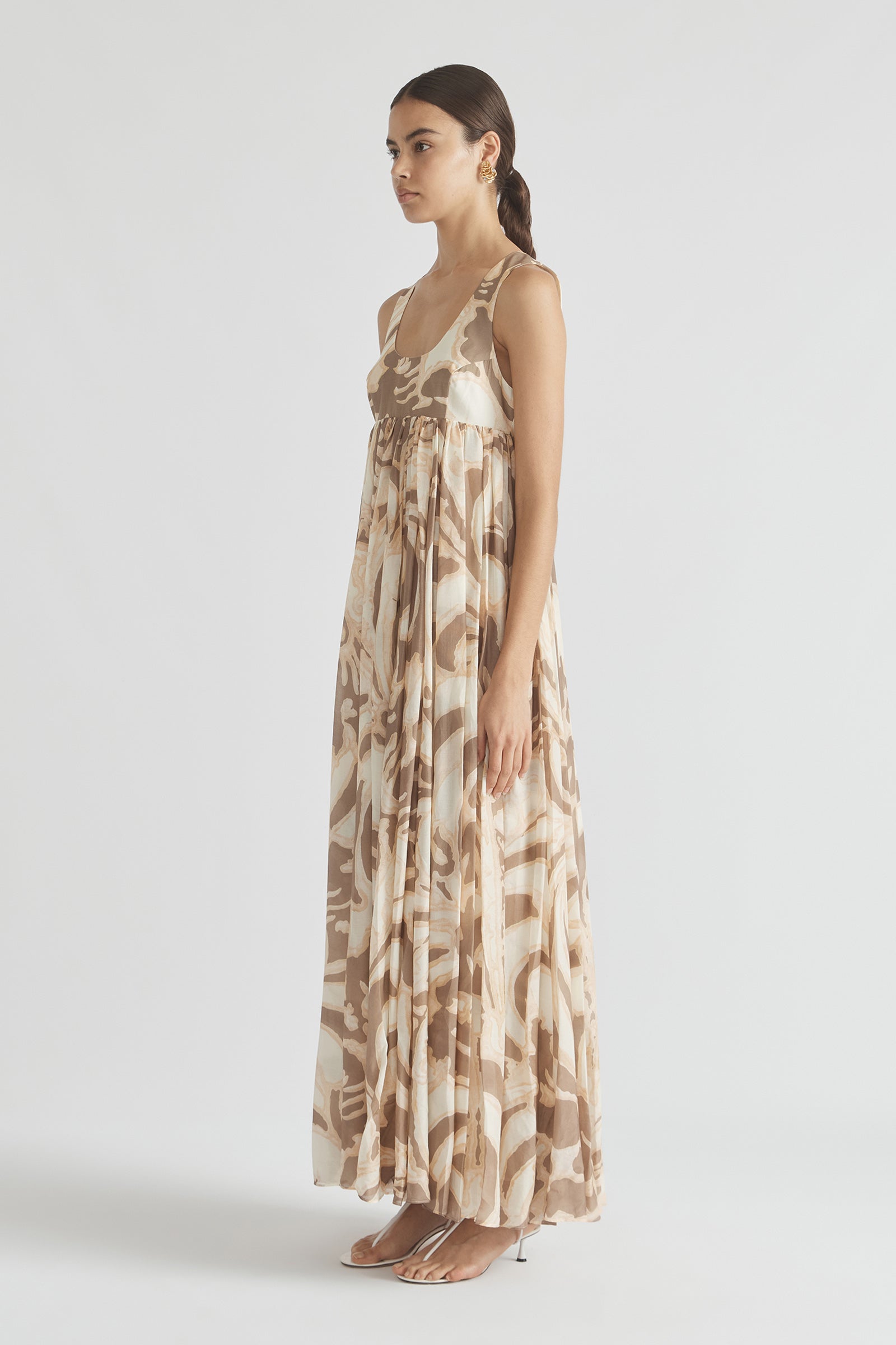 FRAGMENTS BODICE FLARE MAXI