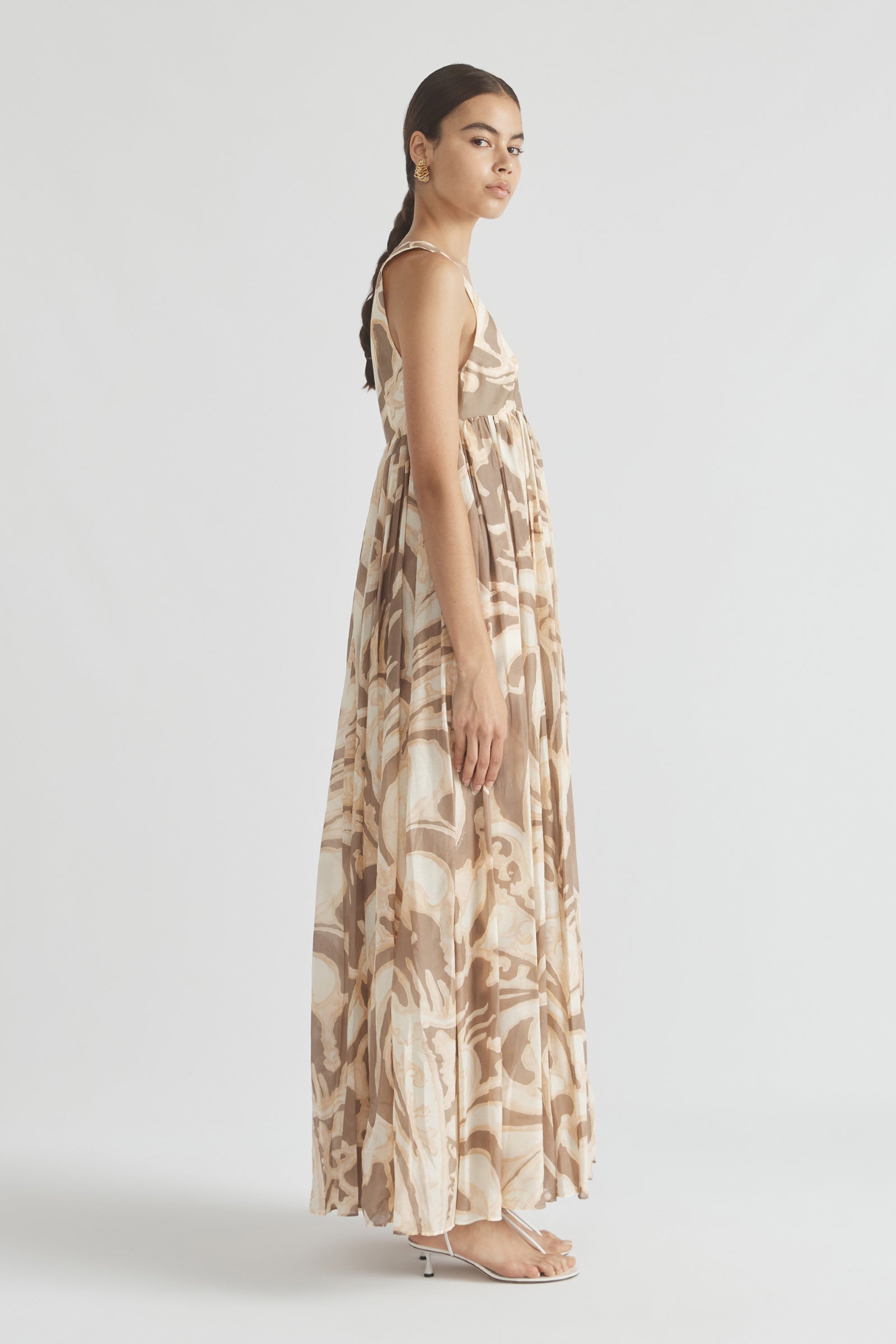 FRAGMENTS BODICE FLARE MAXI