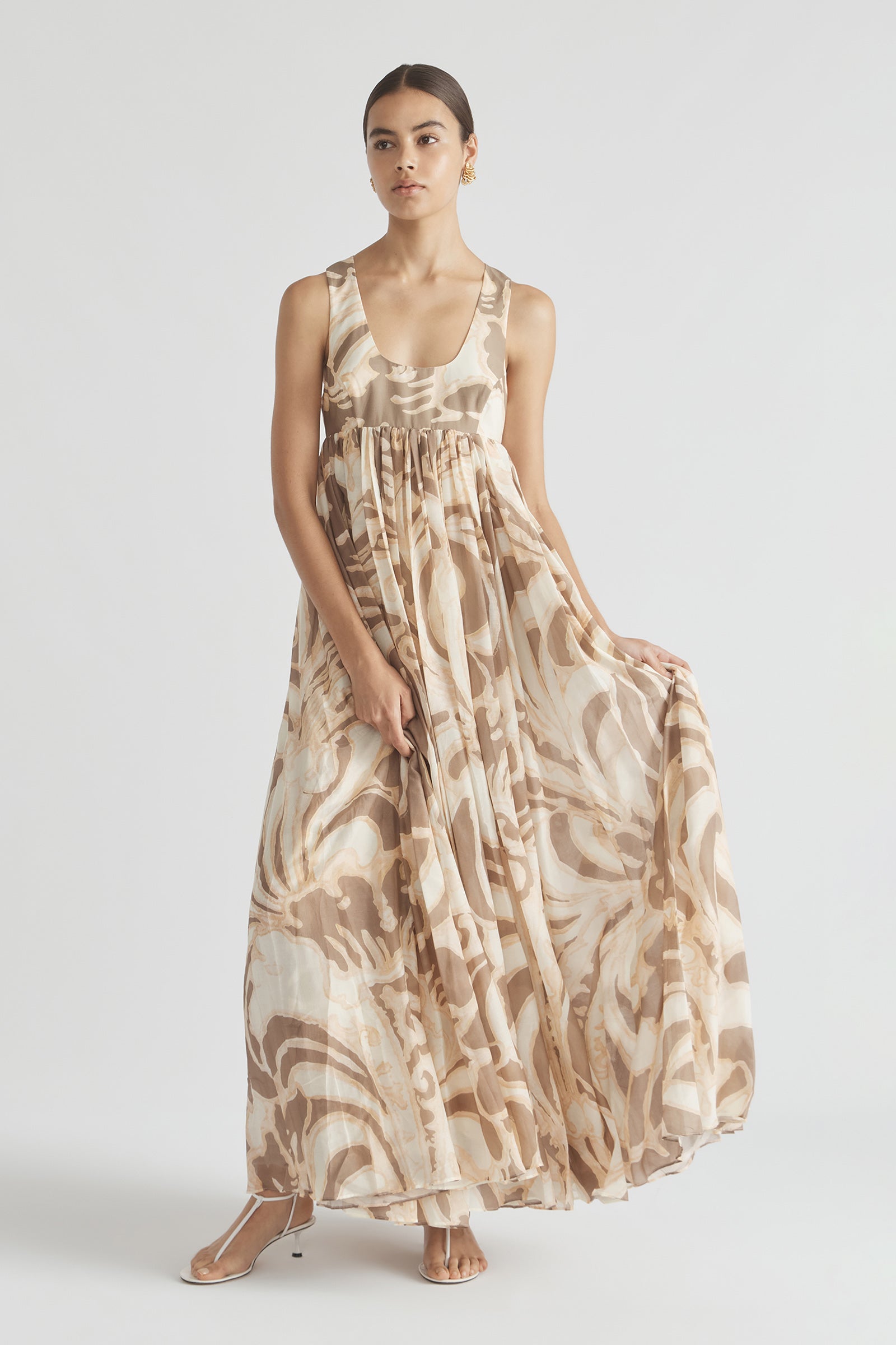 FRAGMENTS BODICE FLARE MAXI