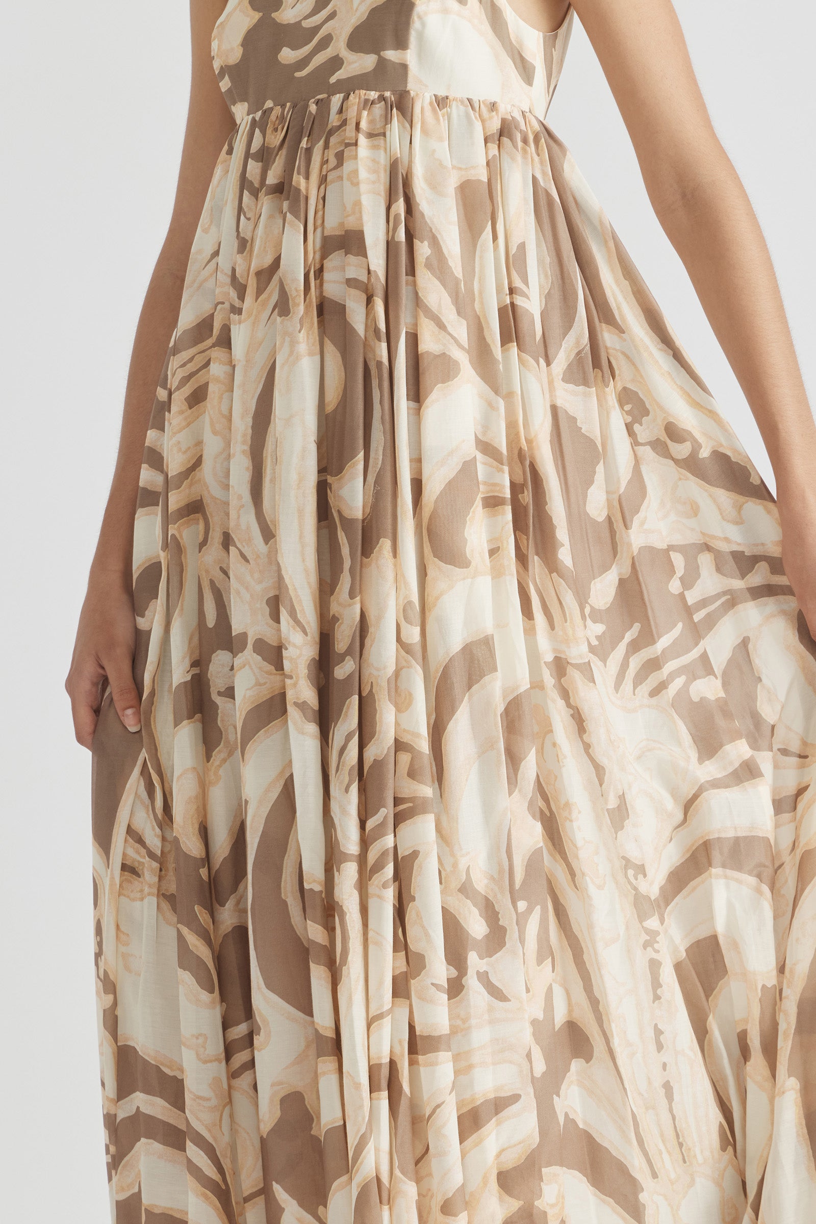 FRAGMENTS BODICE FLARE MAXI