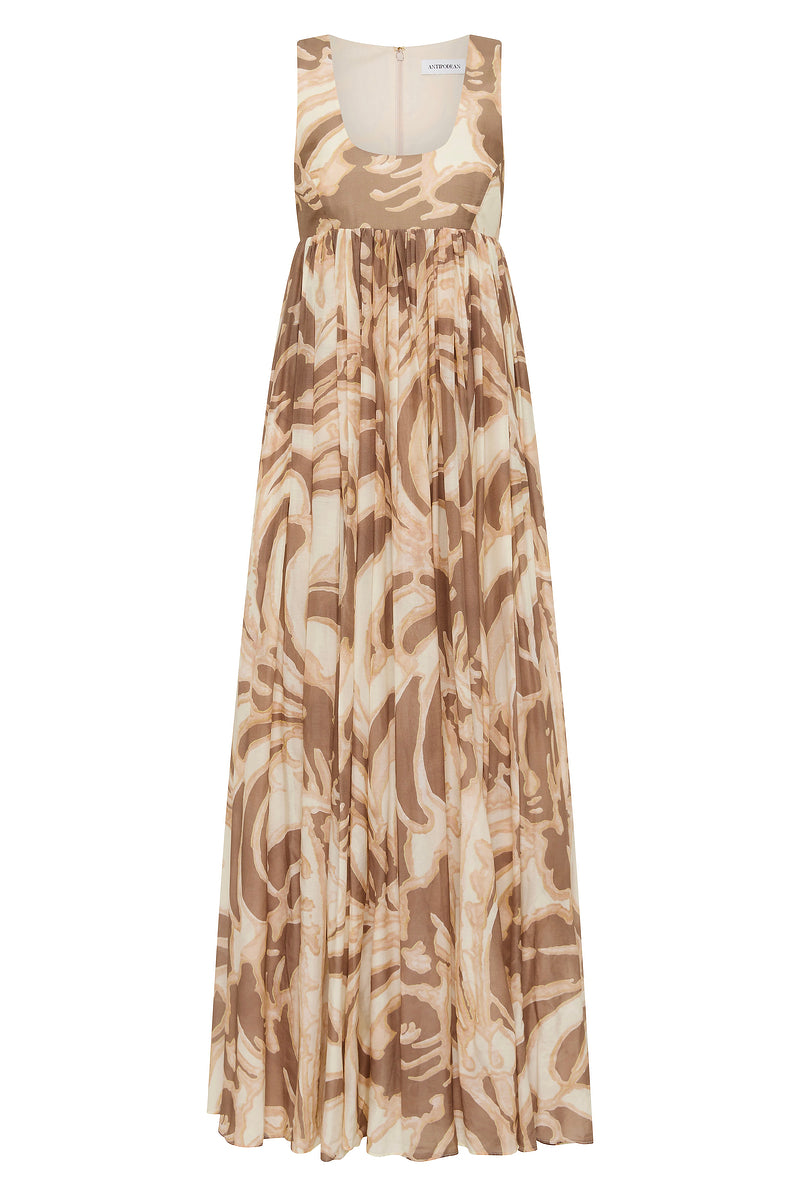 FRAGMENTS BODICE FLARE MAXI