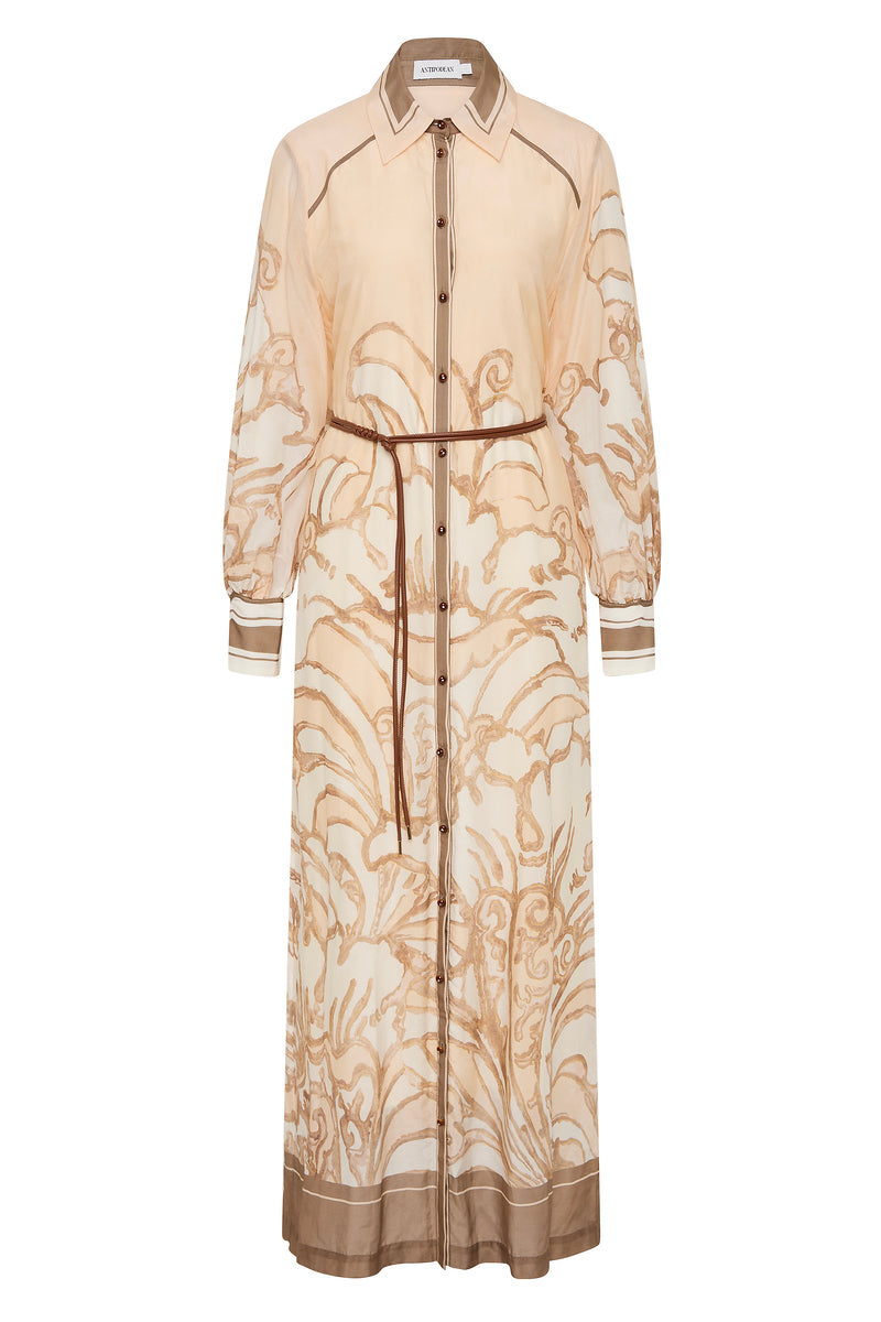 FRAGMENTS YOKE MIDI DRESS