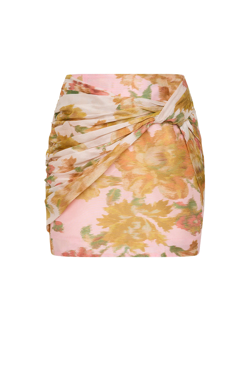 PEACH DREAM TWIST MINI SKIRT