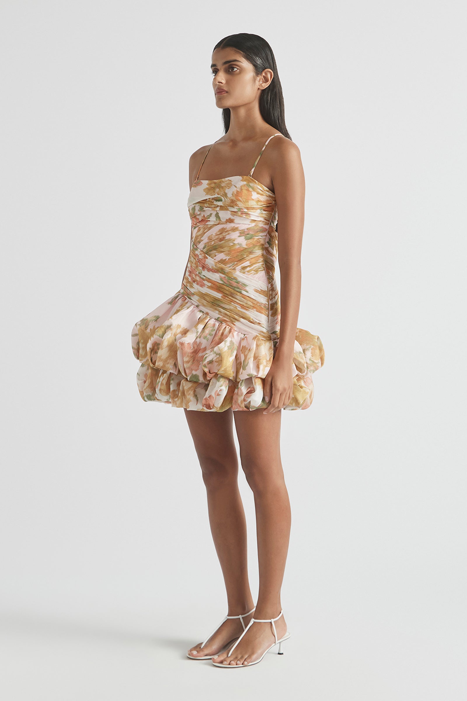 PEACH DREAM BUBBLE MINI DRESS