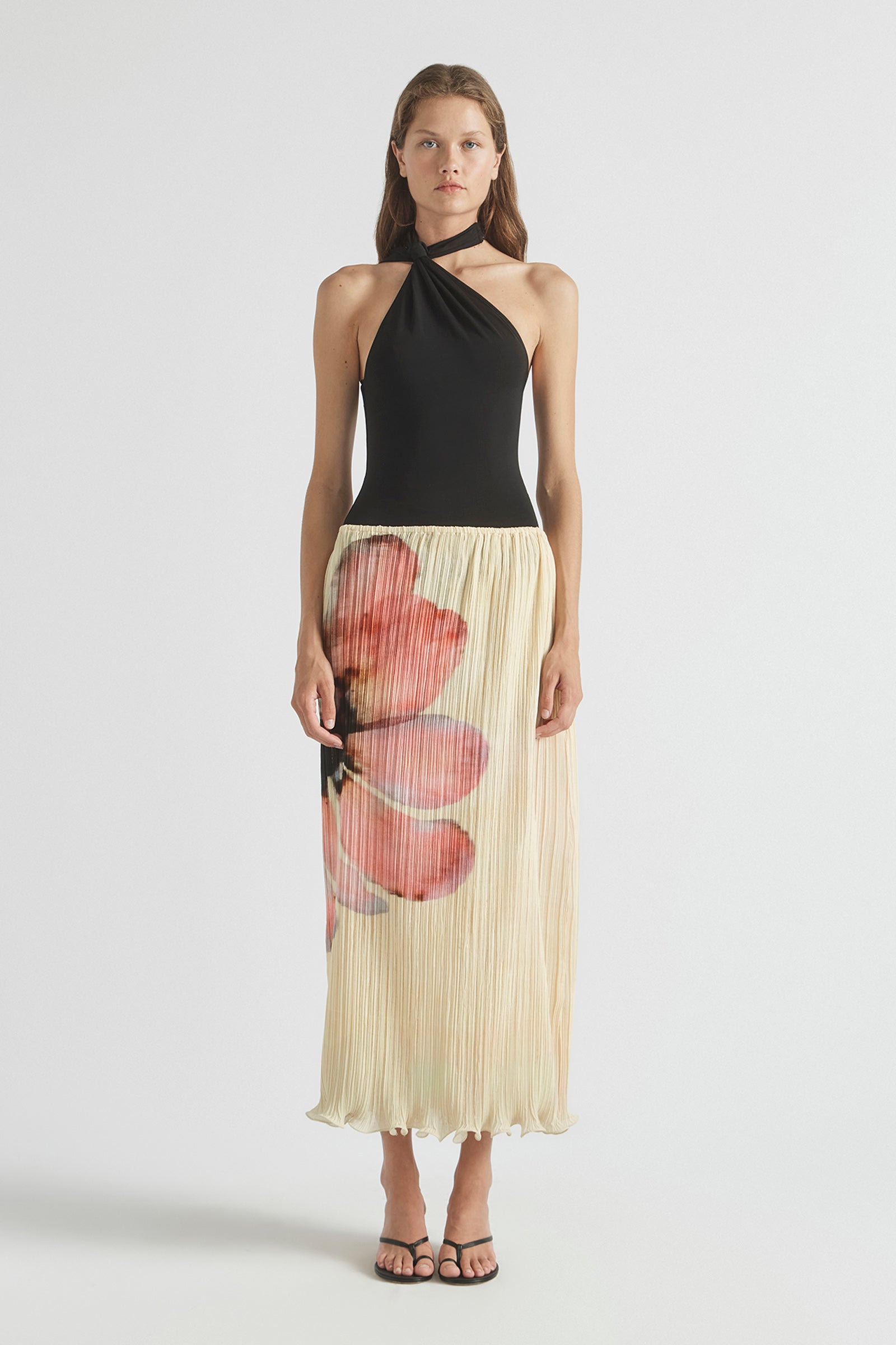 LIGHT SPEED PLEATED FLUTE MAXI SKIRT