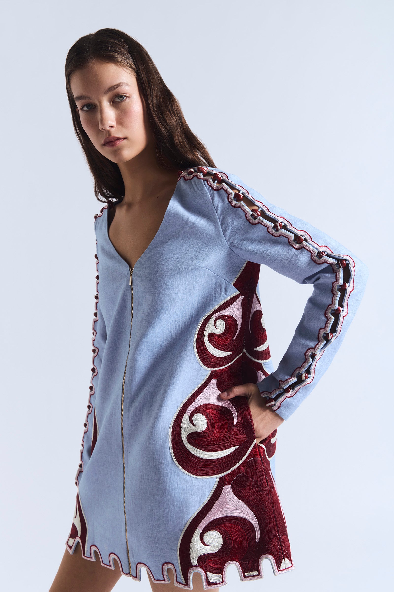 TWIN RIVERS SLIM SLEEVE MINI DRESS