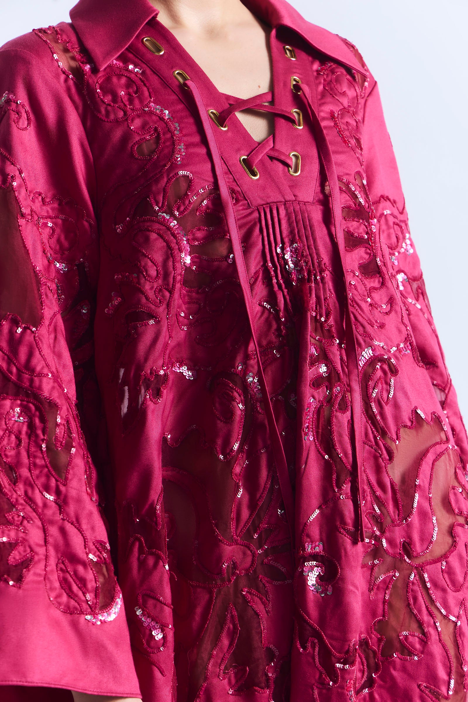OASIS LACE-UP KAFTAN