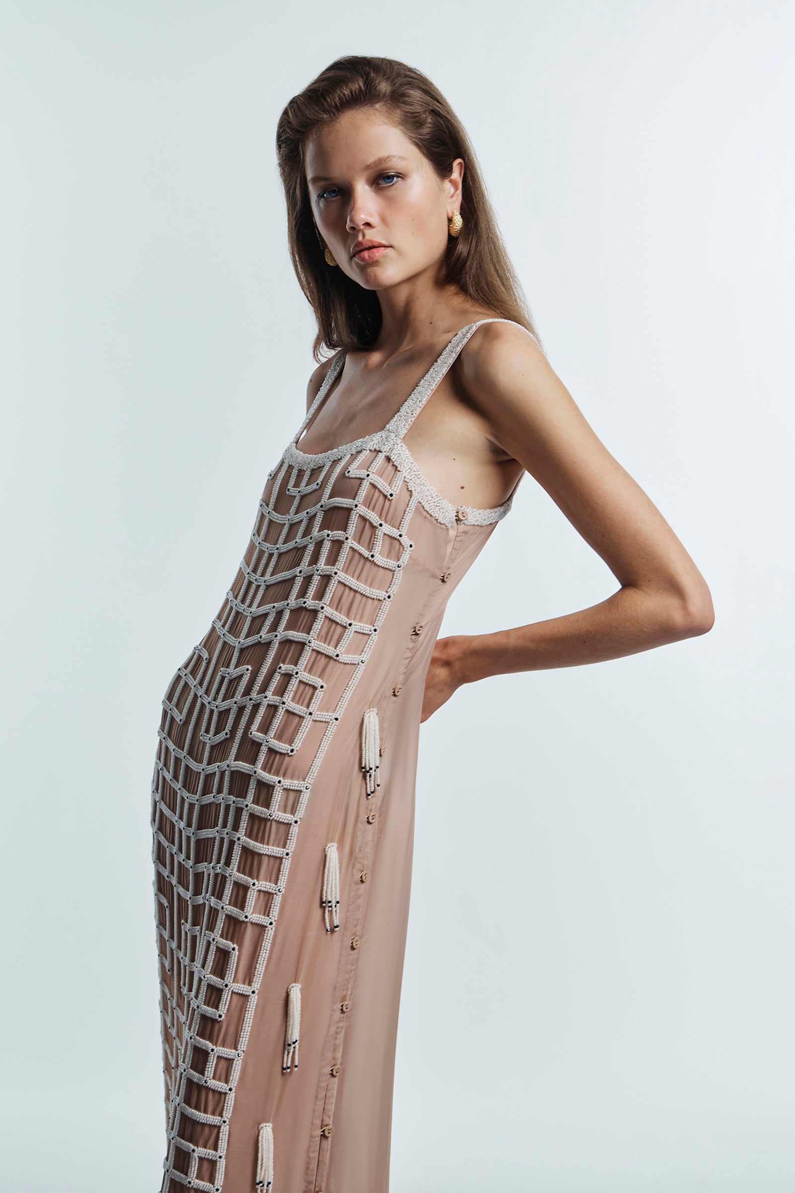 CHILLS BUTTON DETAIL SLIP DRESS
