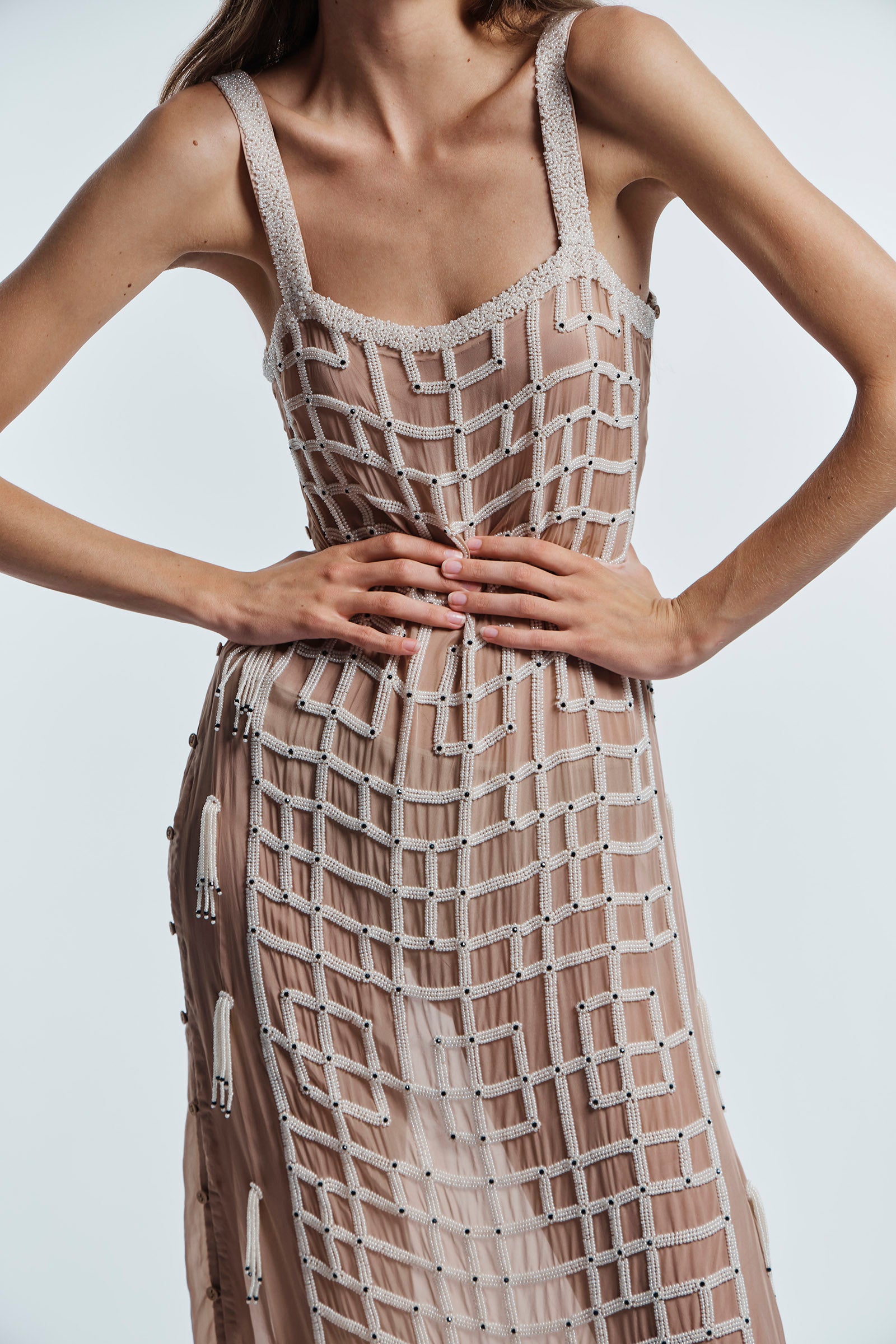CHILLS BUTTON DETAIL SLIP DRESS