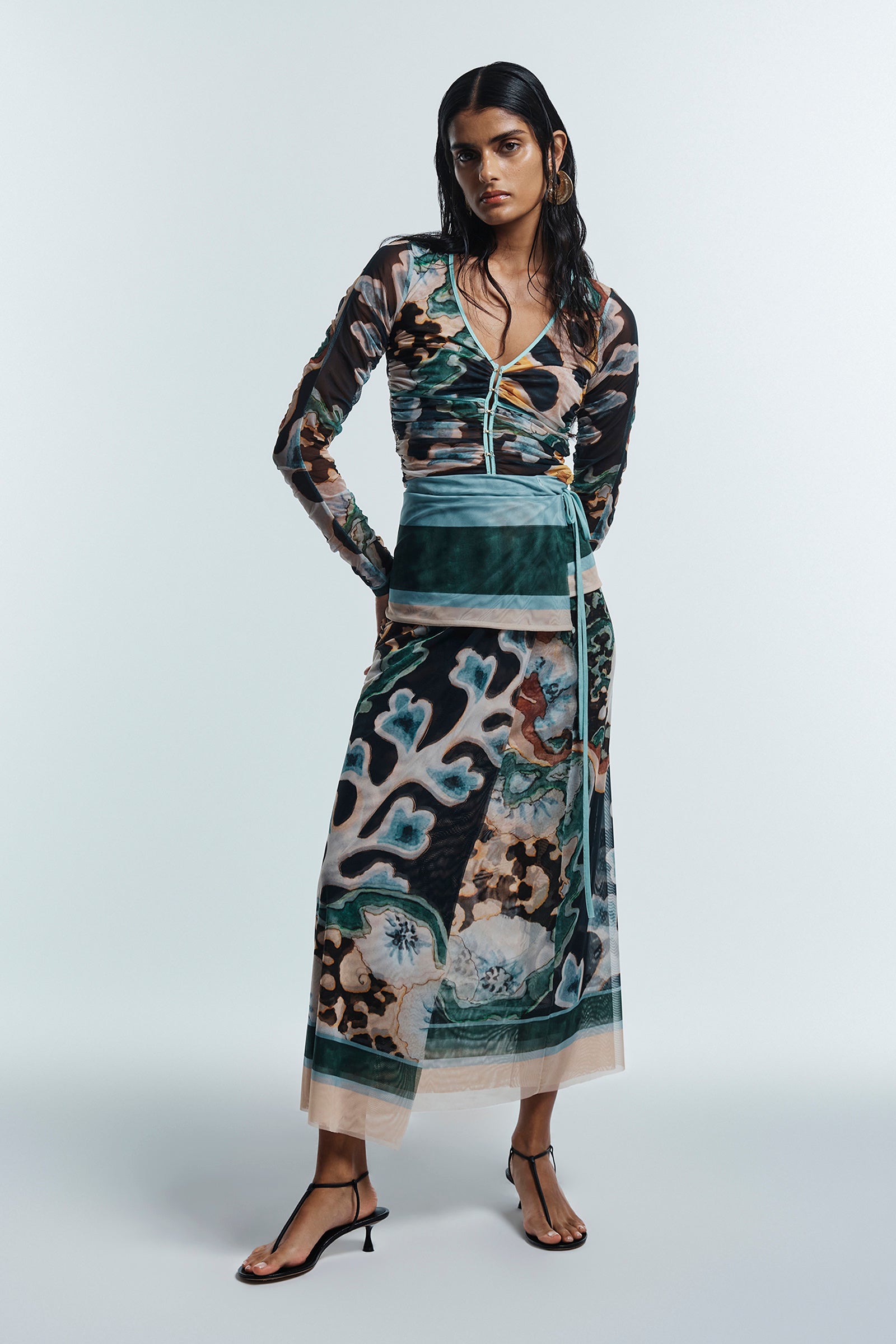 ODIE MESH WRAP SKIRT