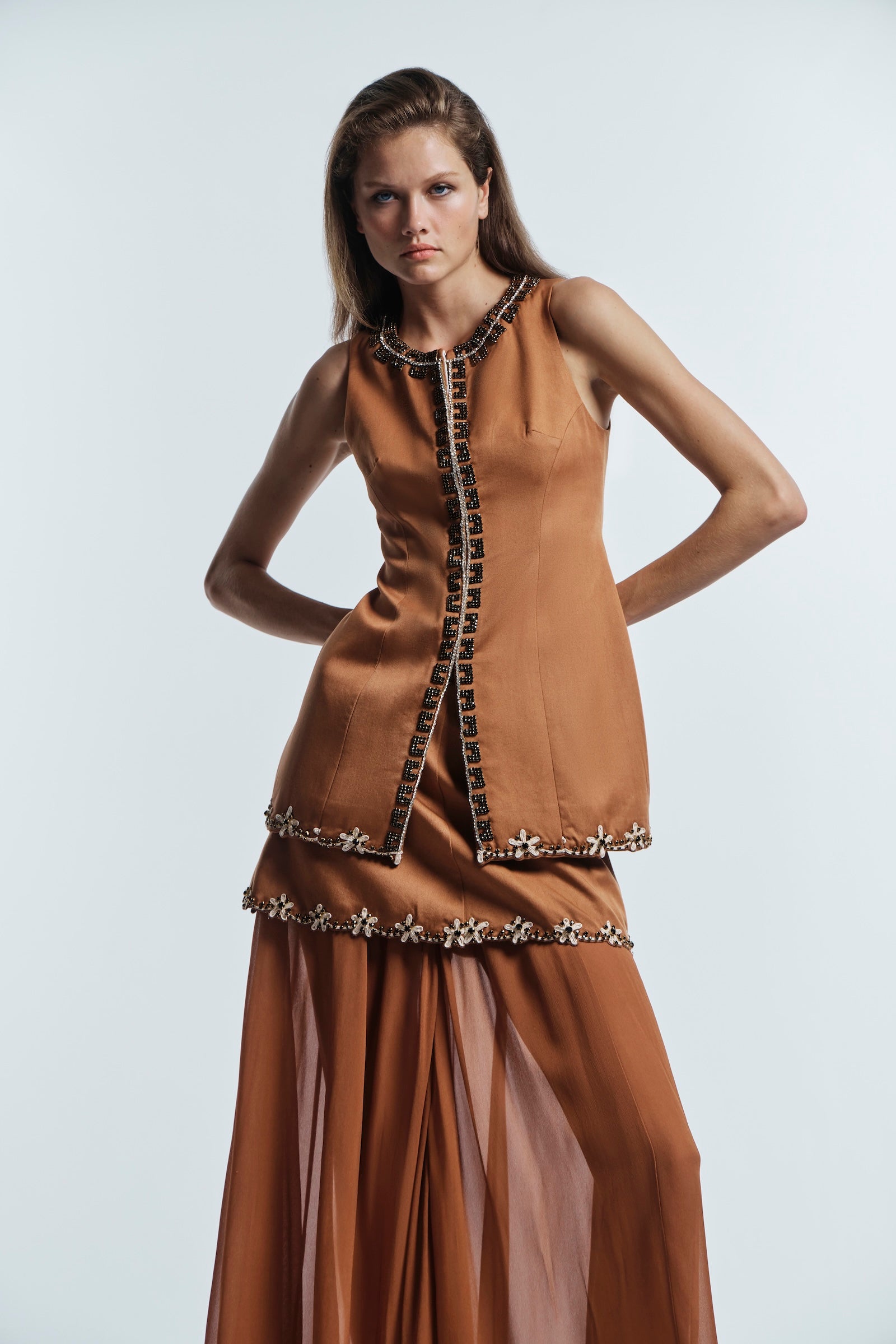 STARLIGHT SLEEVELESS TAILORED TUNIC