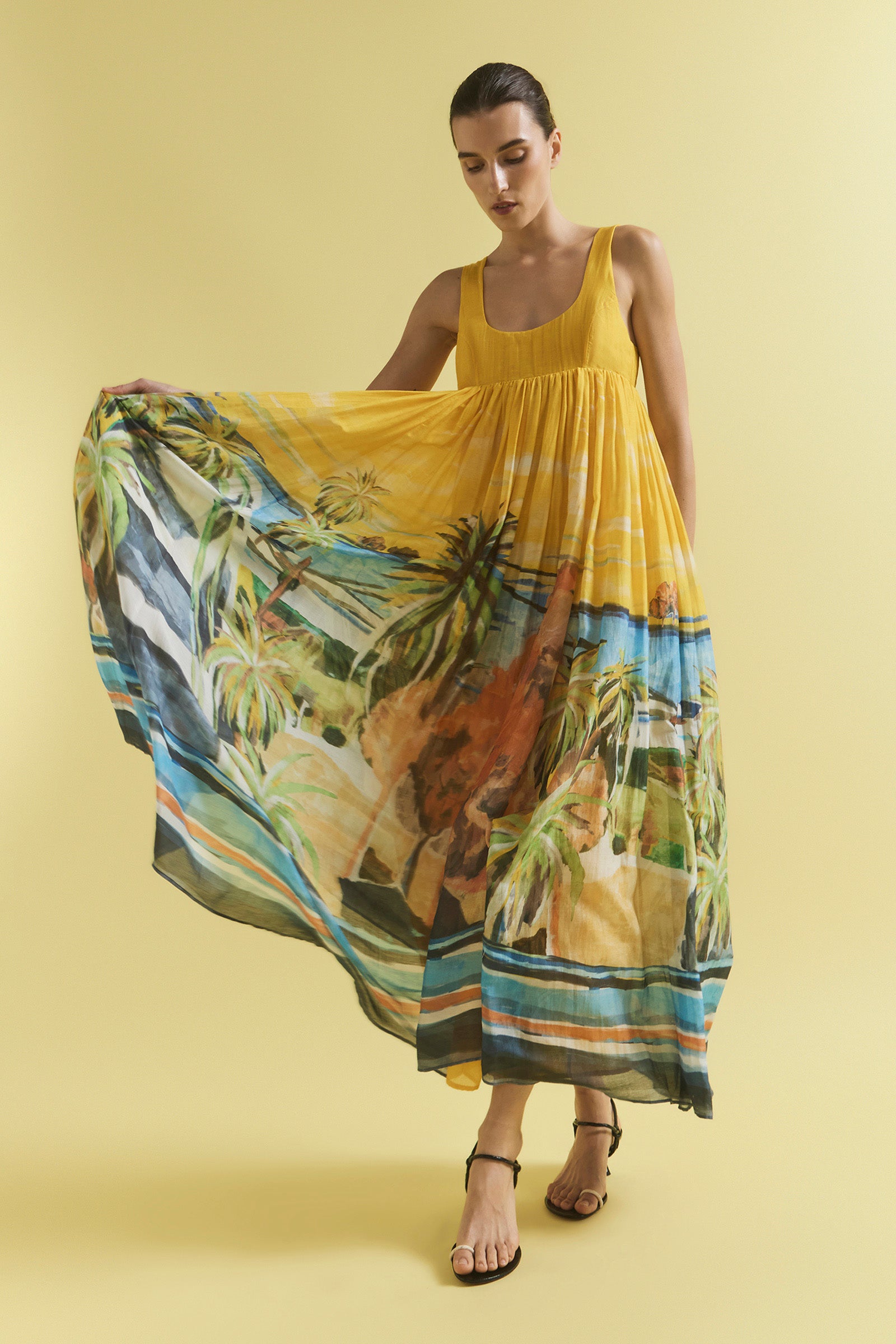 JETT BODICE FLARE MAXI DRESS