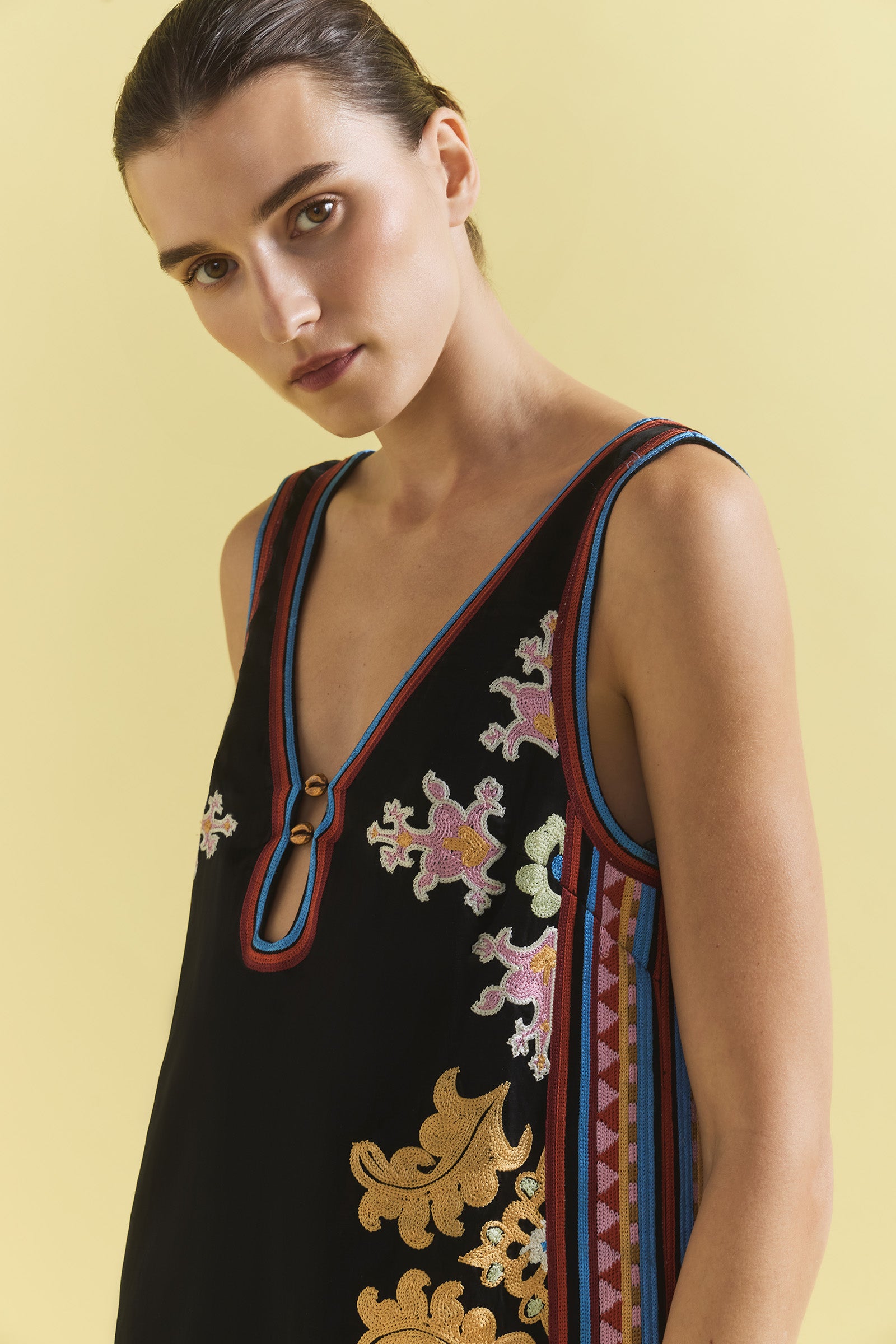 MOONLIT BEAD V NECK MINI