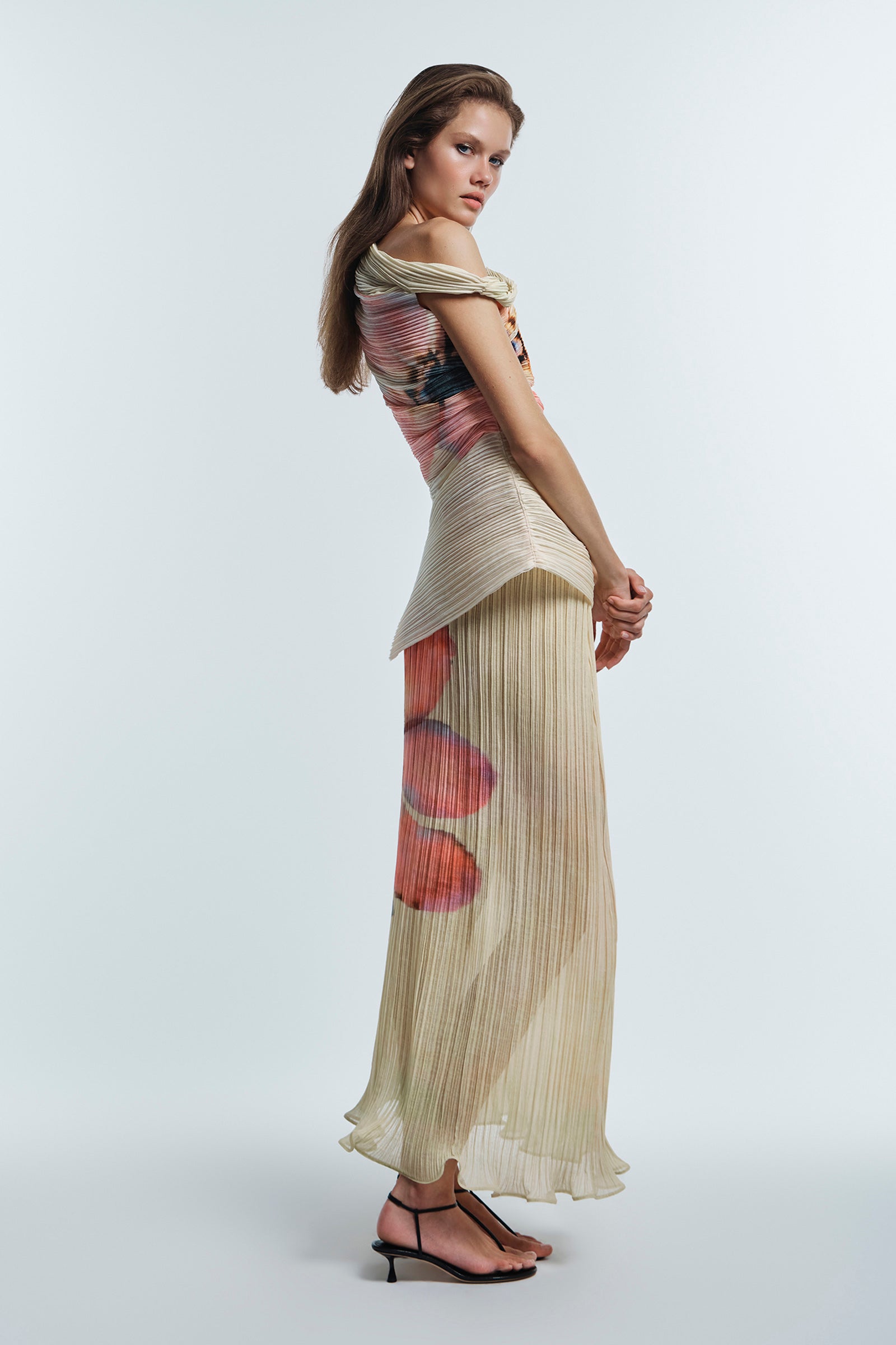 LIGHT SPEED PLEATED FLUTE MAXI SKIRT