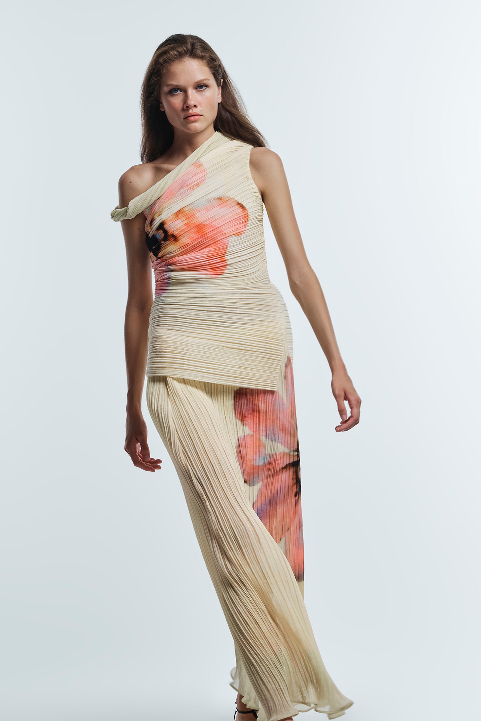 LIGHT SPEED PLEATED FLUTE MAXI SKIRT