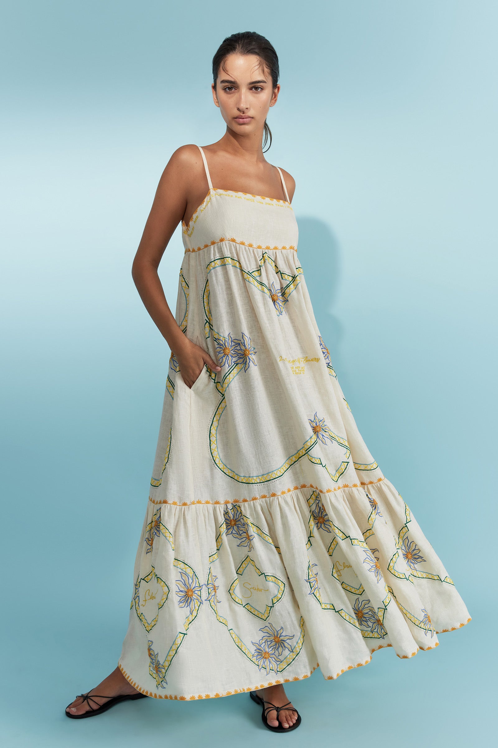 FLOWER SEEKER SNOW DROP SUN DRESS