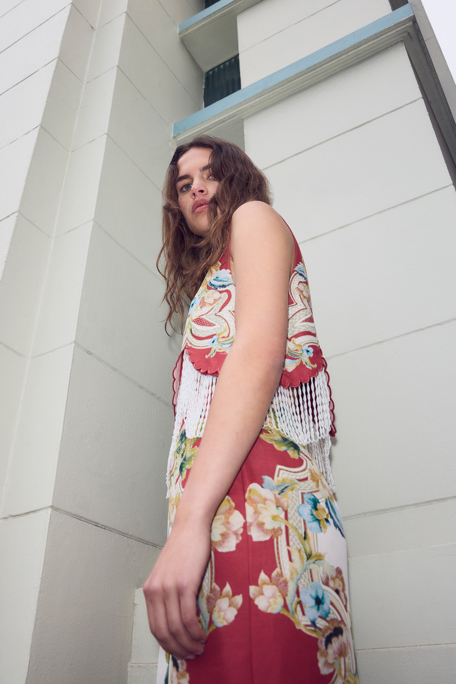 POLLINATION TASSEL HEM PENCIL SKIRT