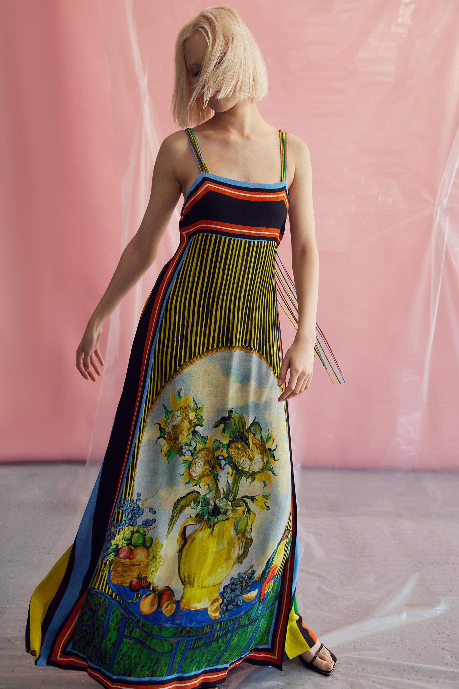 BRUNO SUNRAY PLEATED GOWN