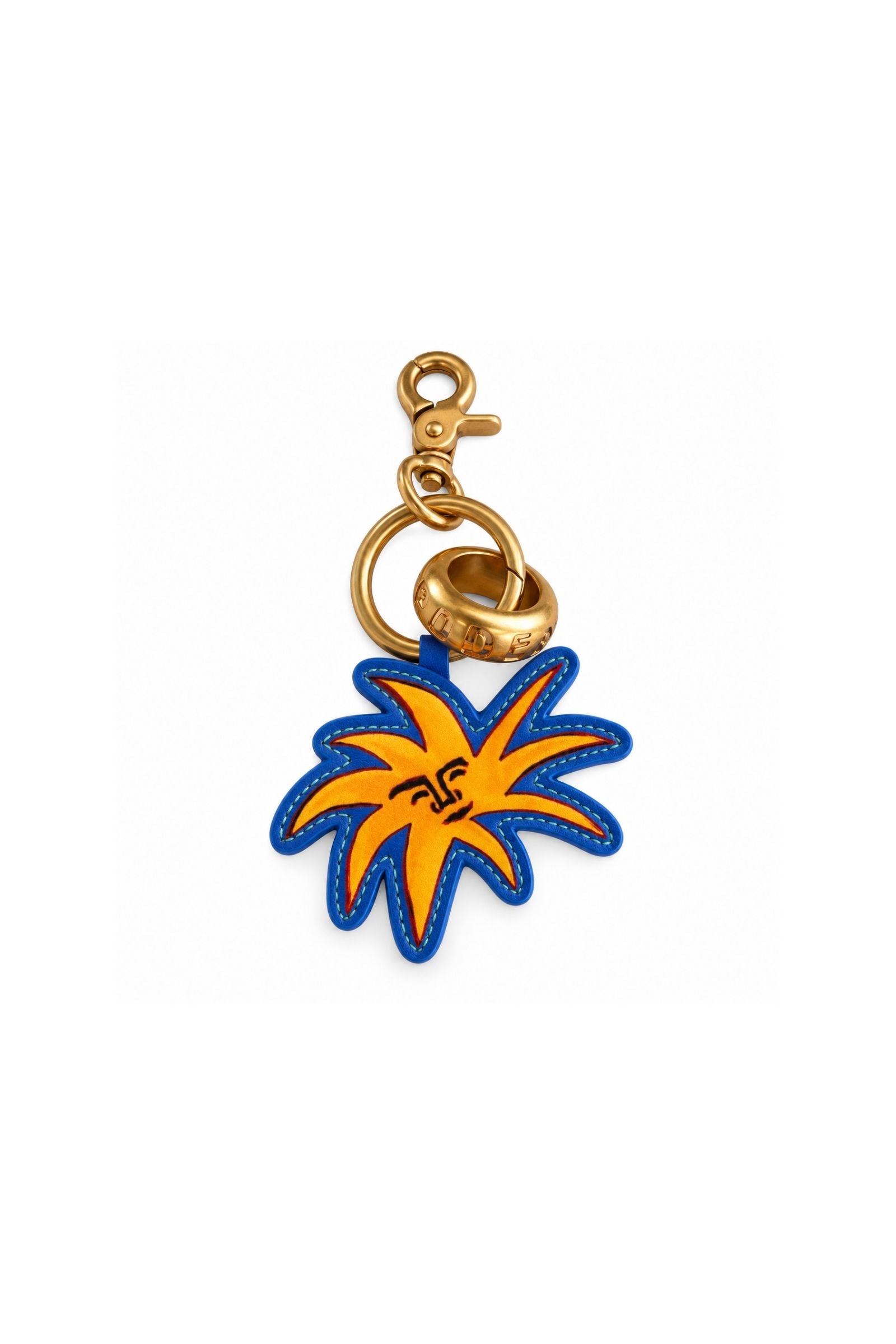 RIPPLE EFFECT LEATHER KEYRING