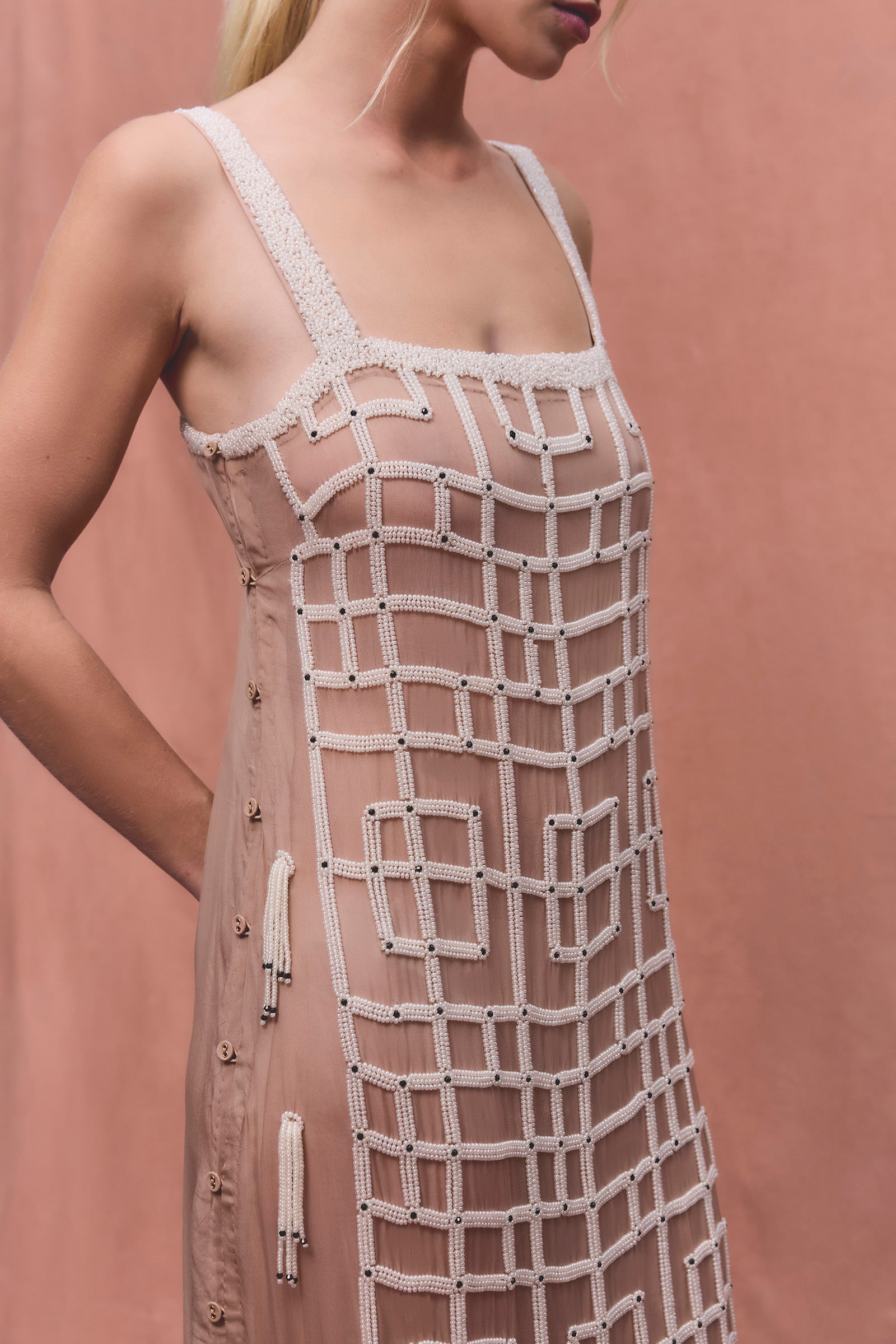 CHILLS BUTTON DETAIL SLIP DRESS