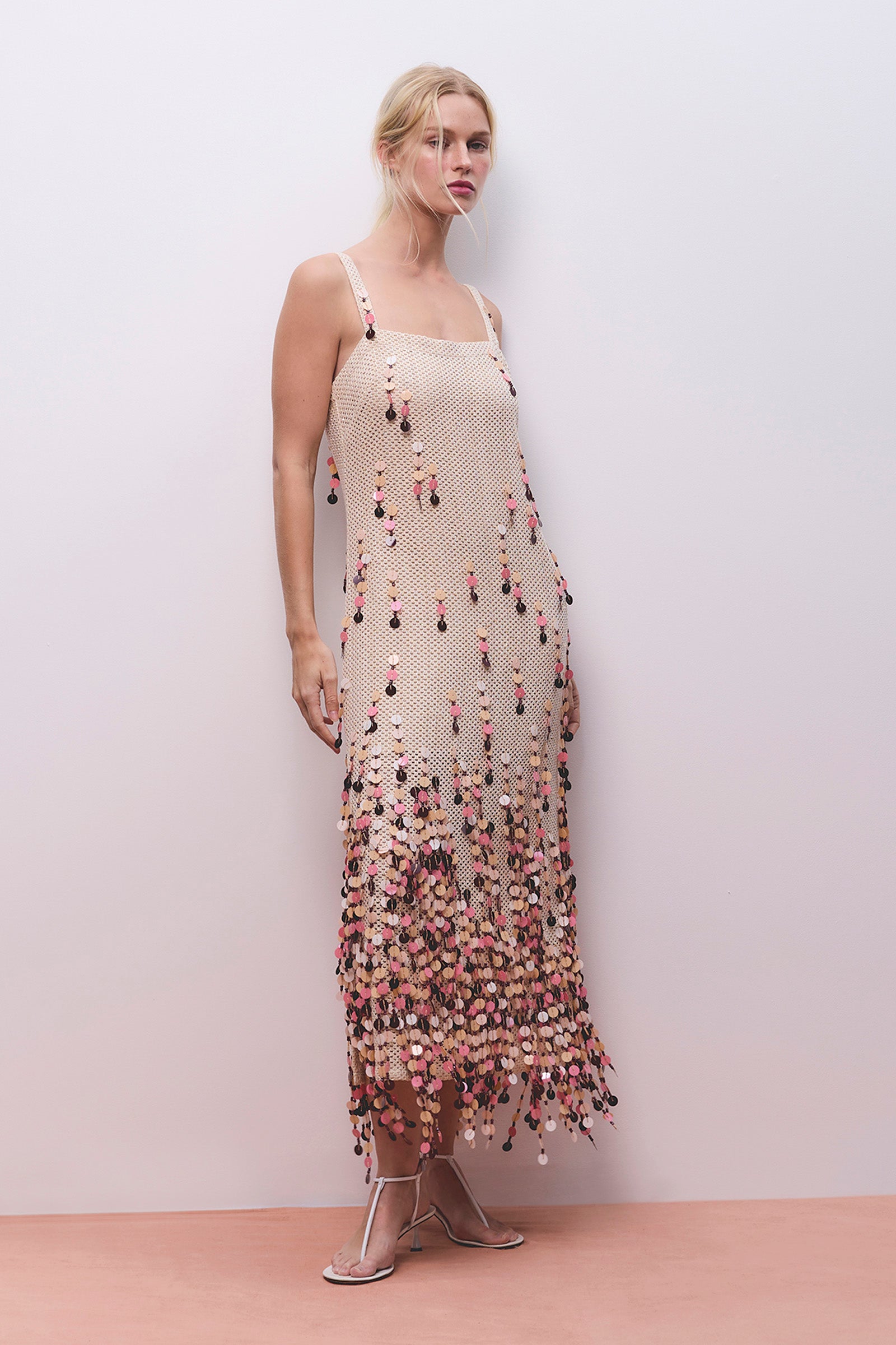 PERISCOPES SQUARE NECKLINE DRESS