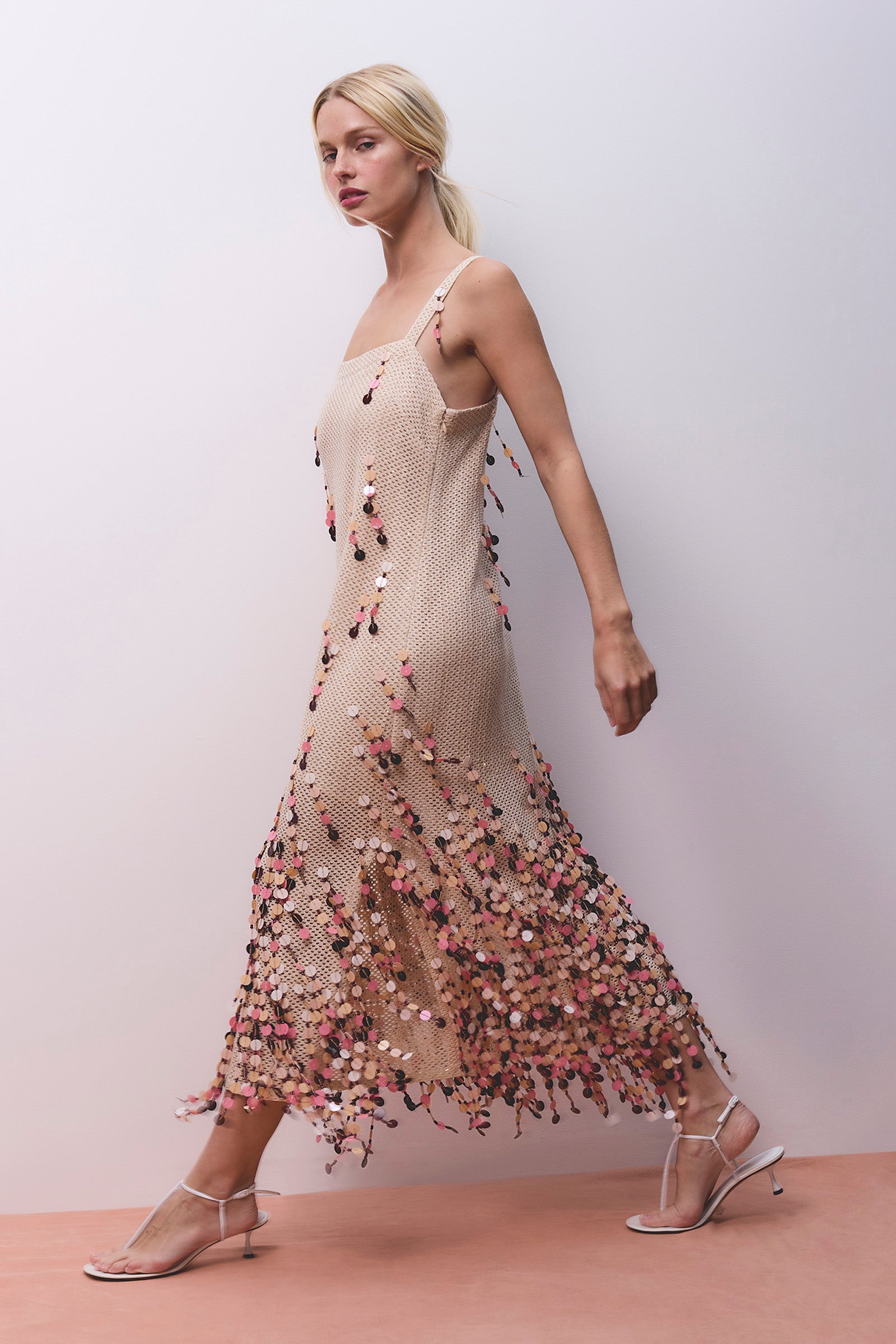 PERISCOPES SQUARE NECKLINE DRESS