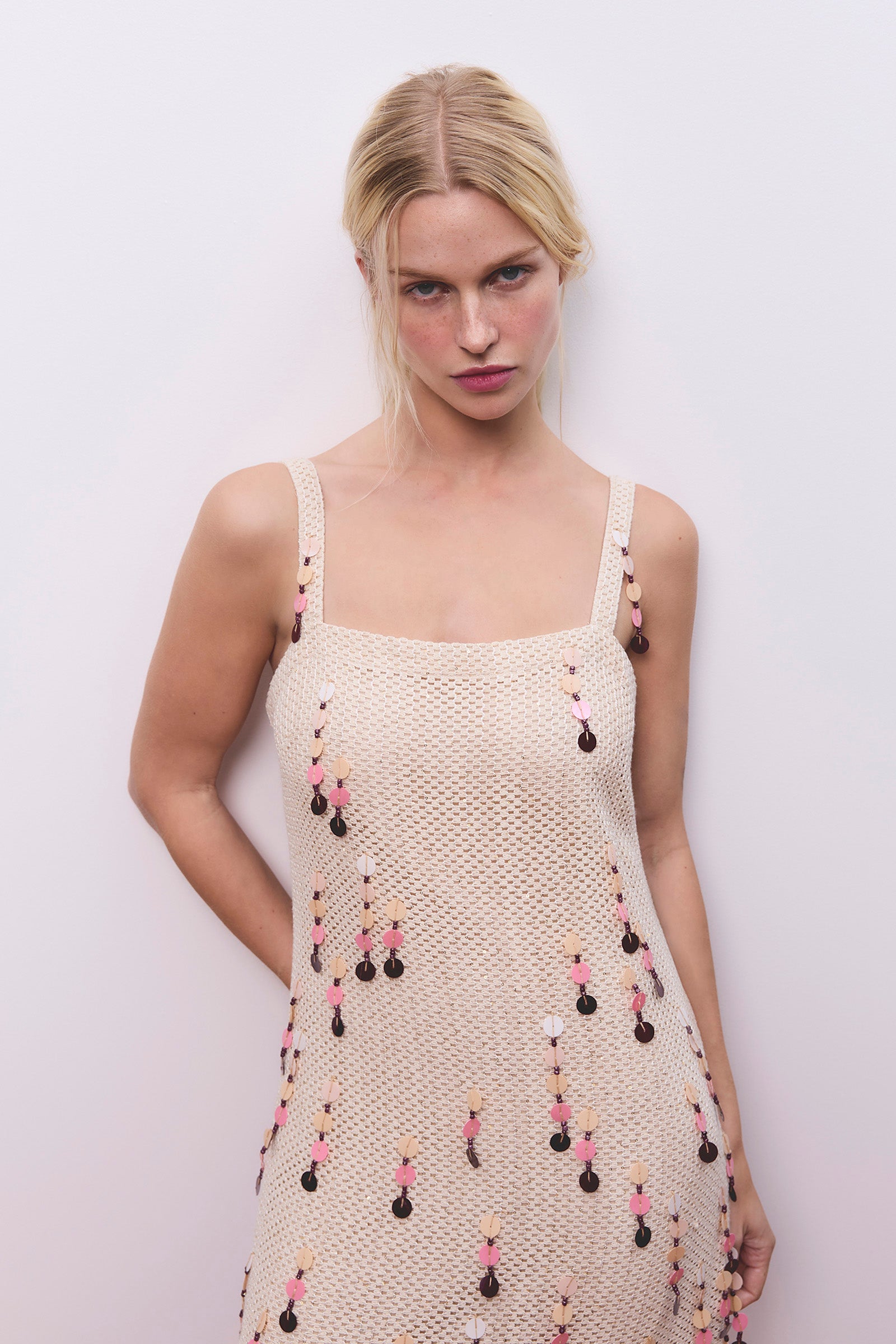 PERISCOPES SQUARE NECKLINE DRESS
