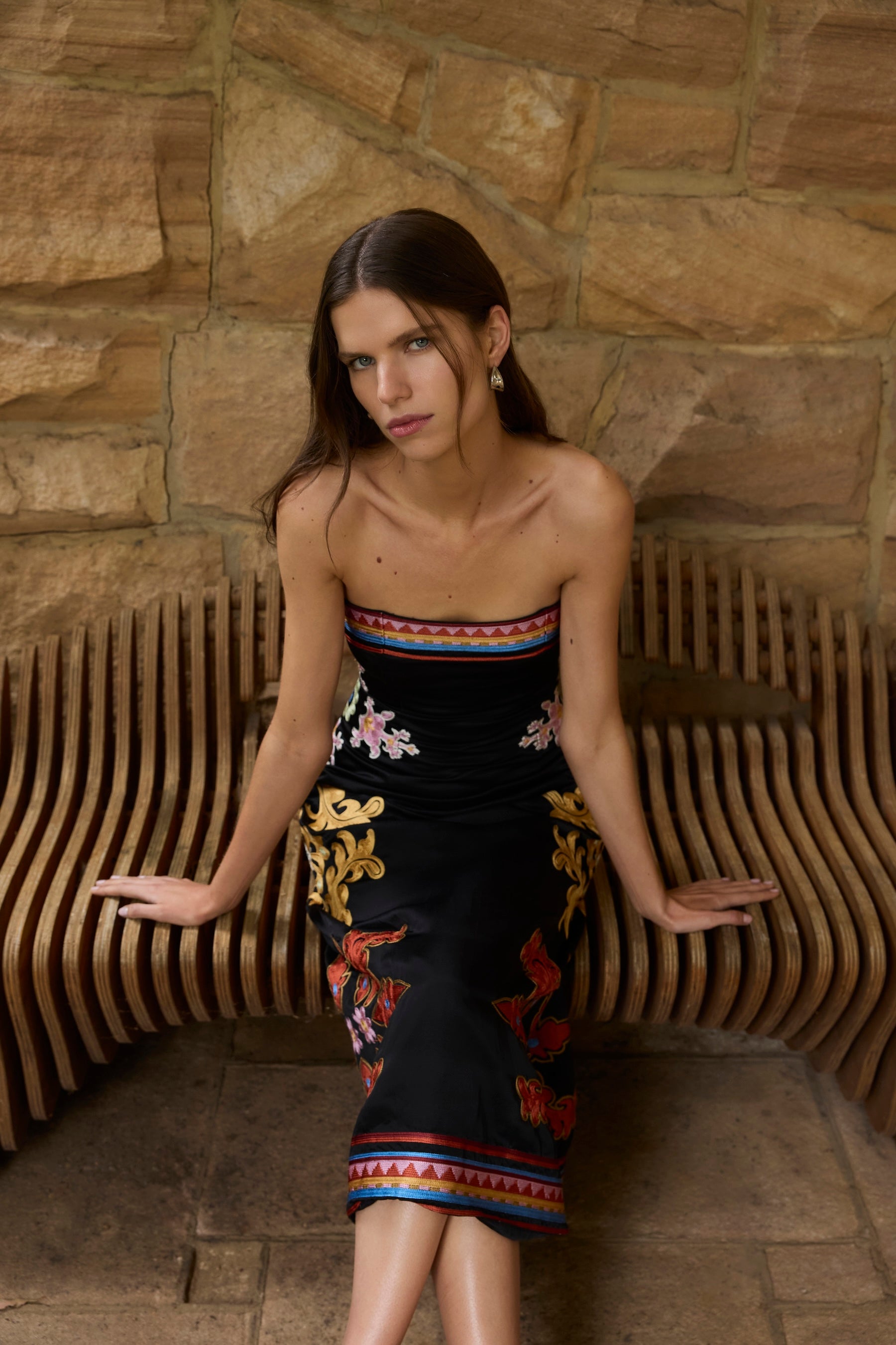 MOONLIT SCULPTURAL BODICE DRESS