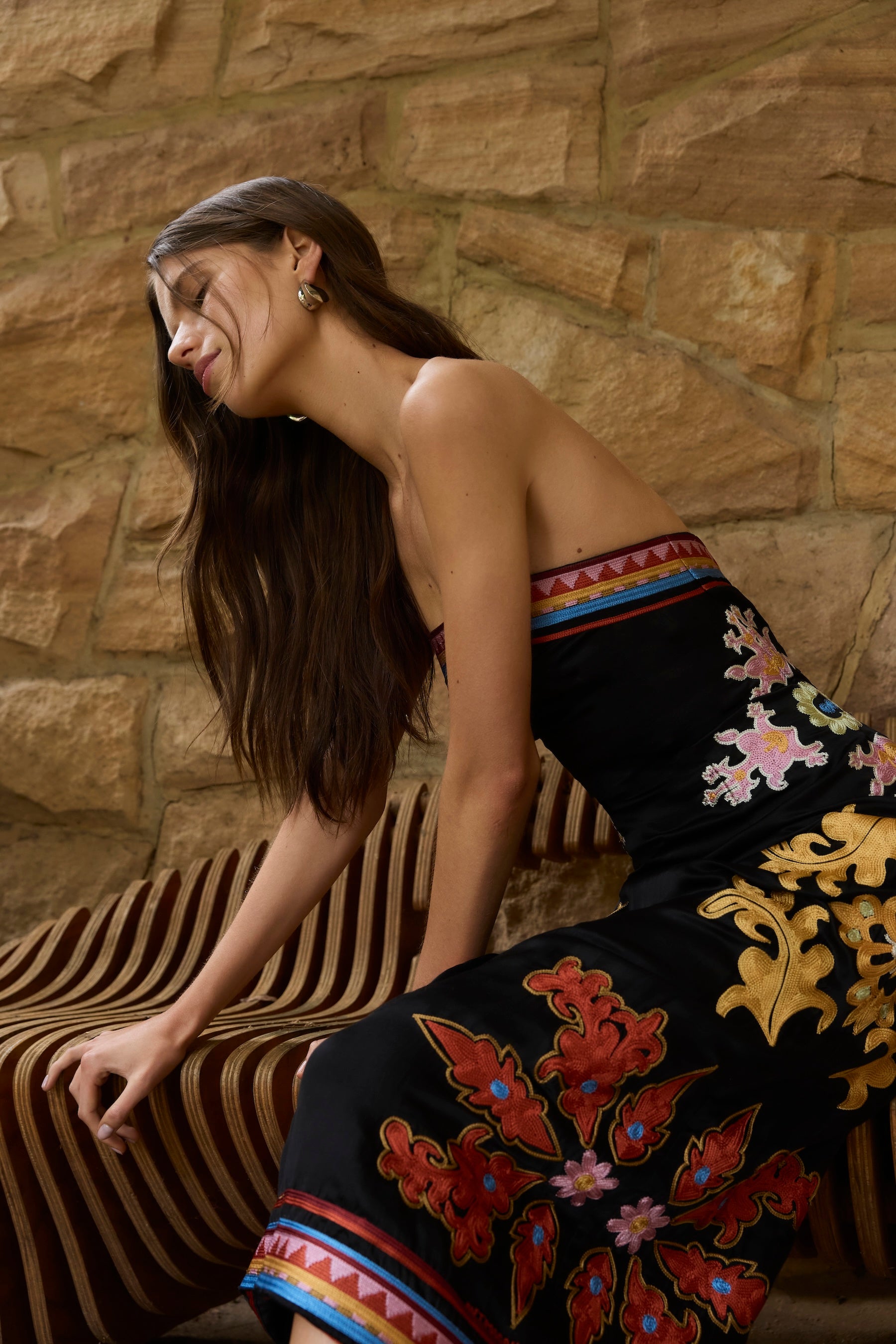 MOONLIT SCULPTURAL BODICE DRESS