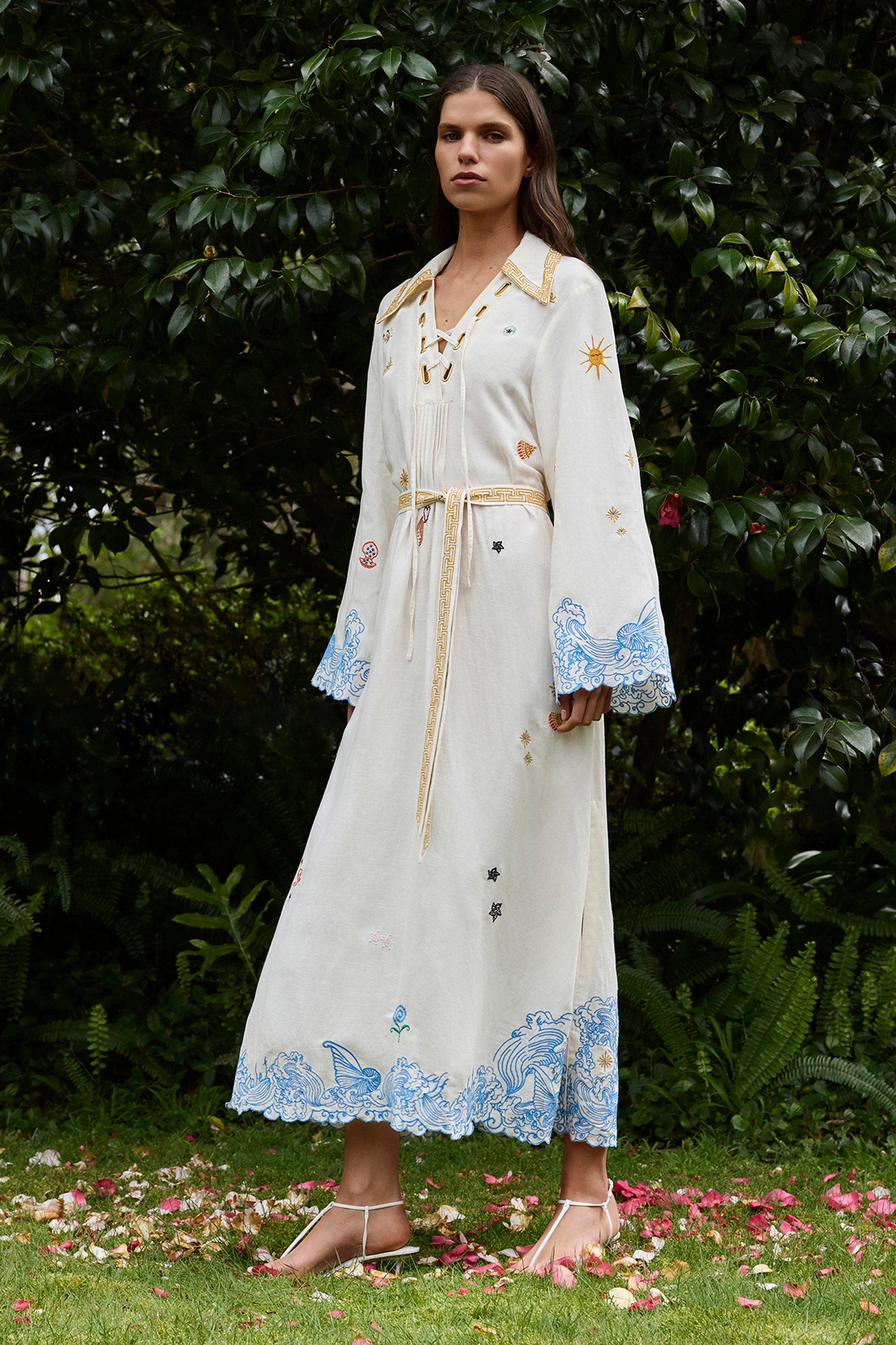 PIPELINE SCALLOP HEM KAFTAN