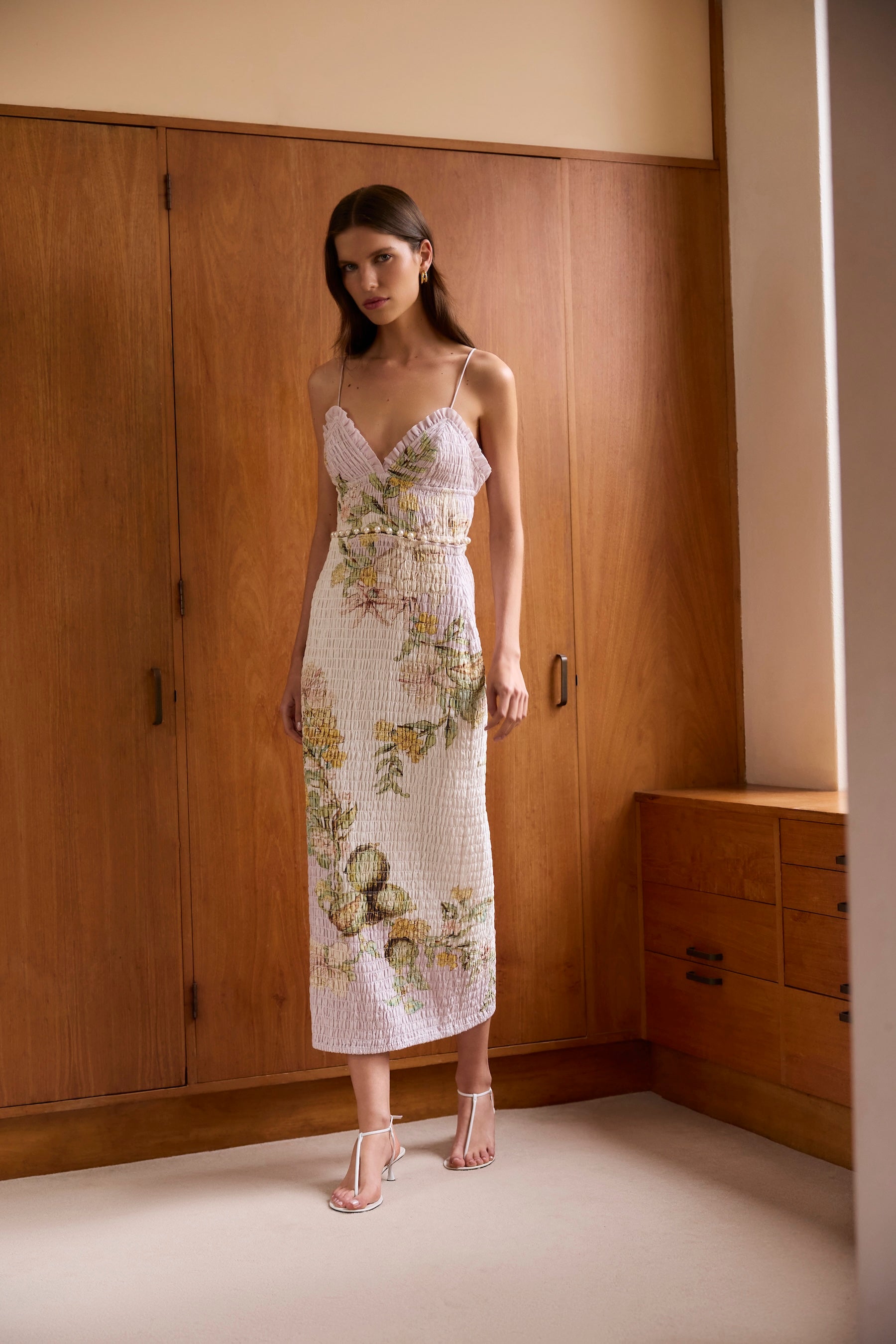 SWEET THING SHIRRED TRIANGLE BODICE DRESS