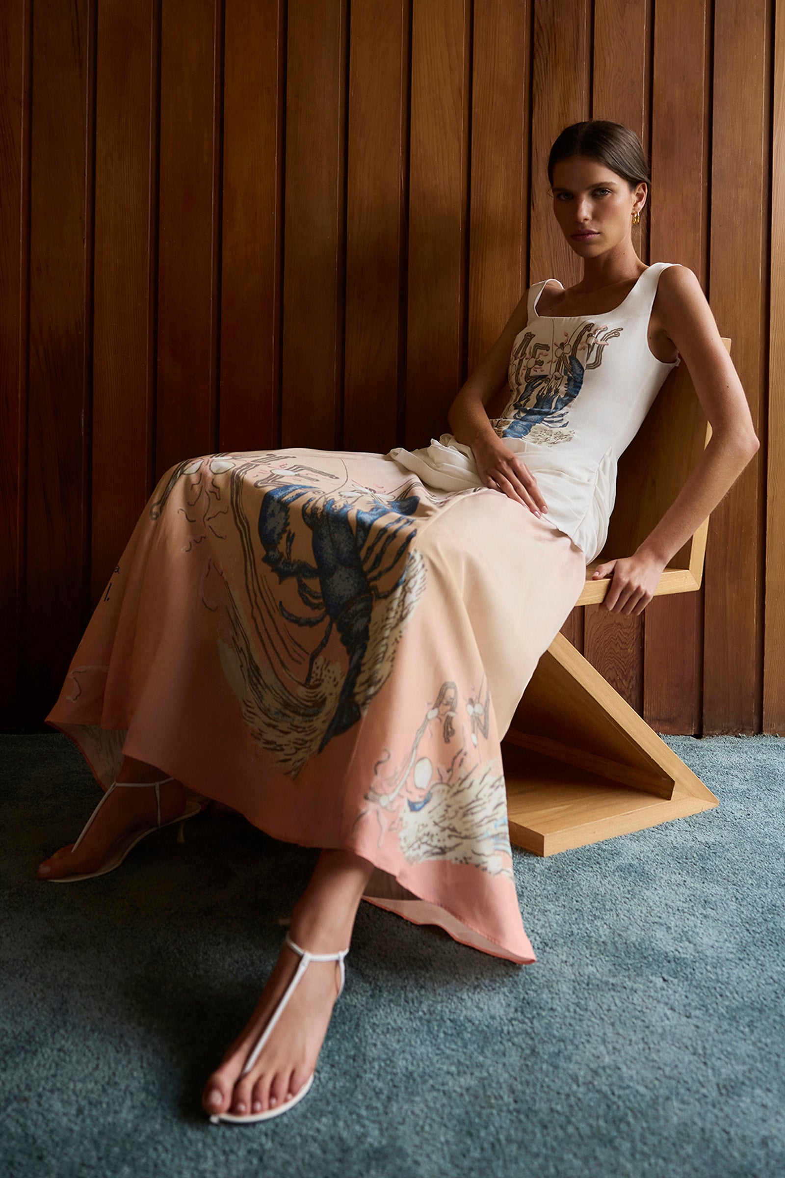 BEACH CLUB DRAPED BODICE GOWN