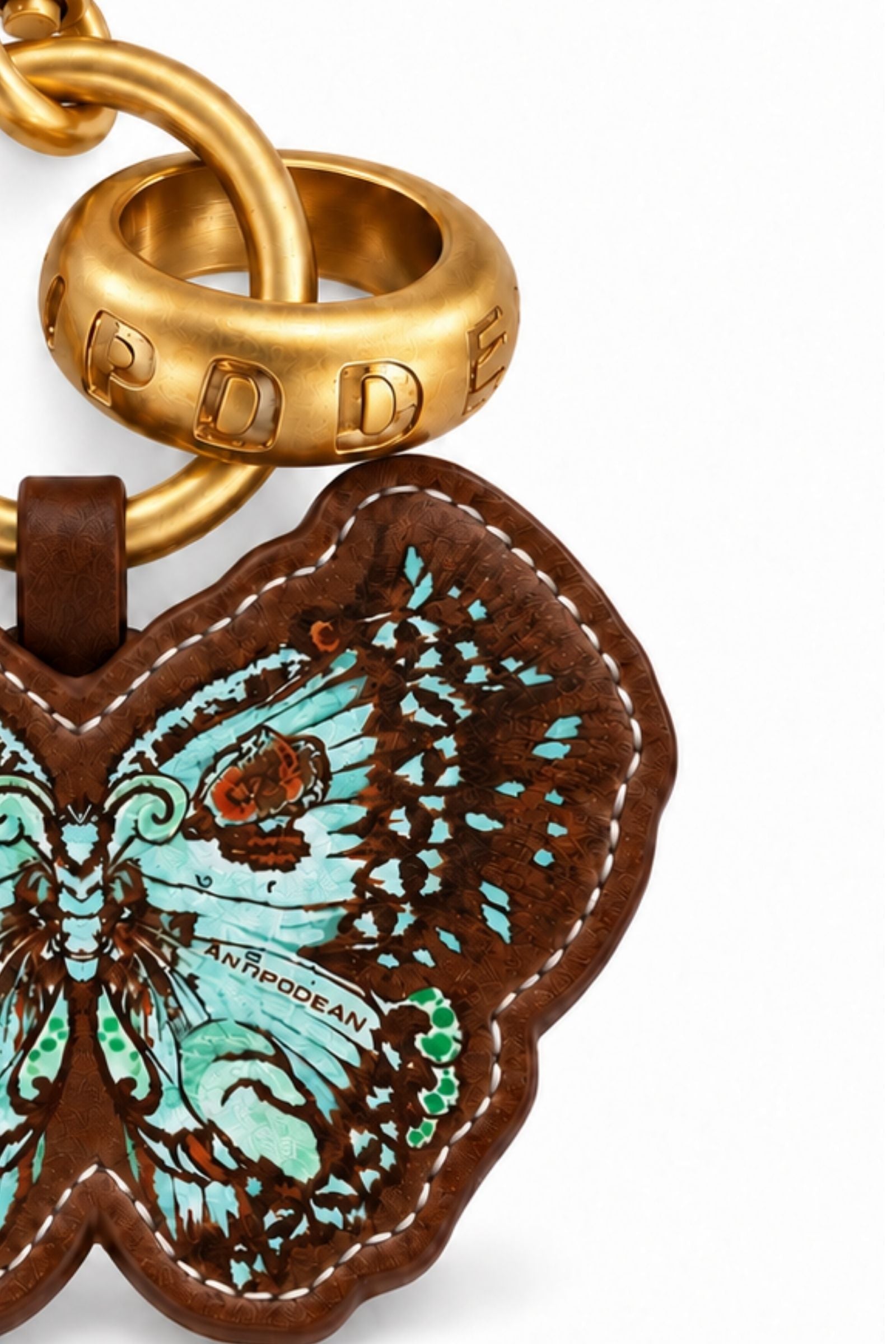 BUTTERFLY EFFECT LEATHER KEYRING