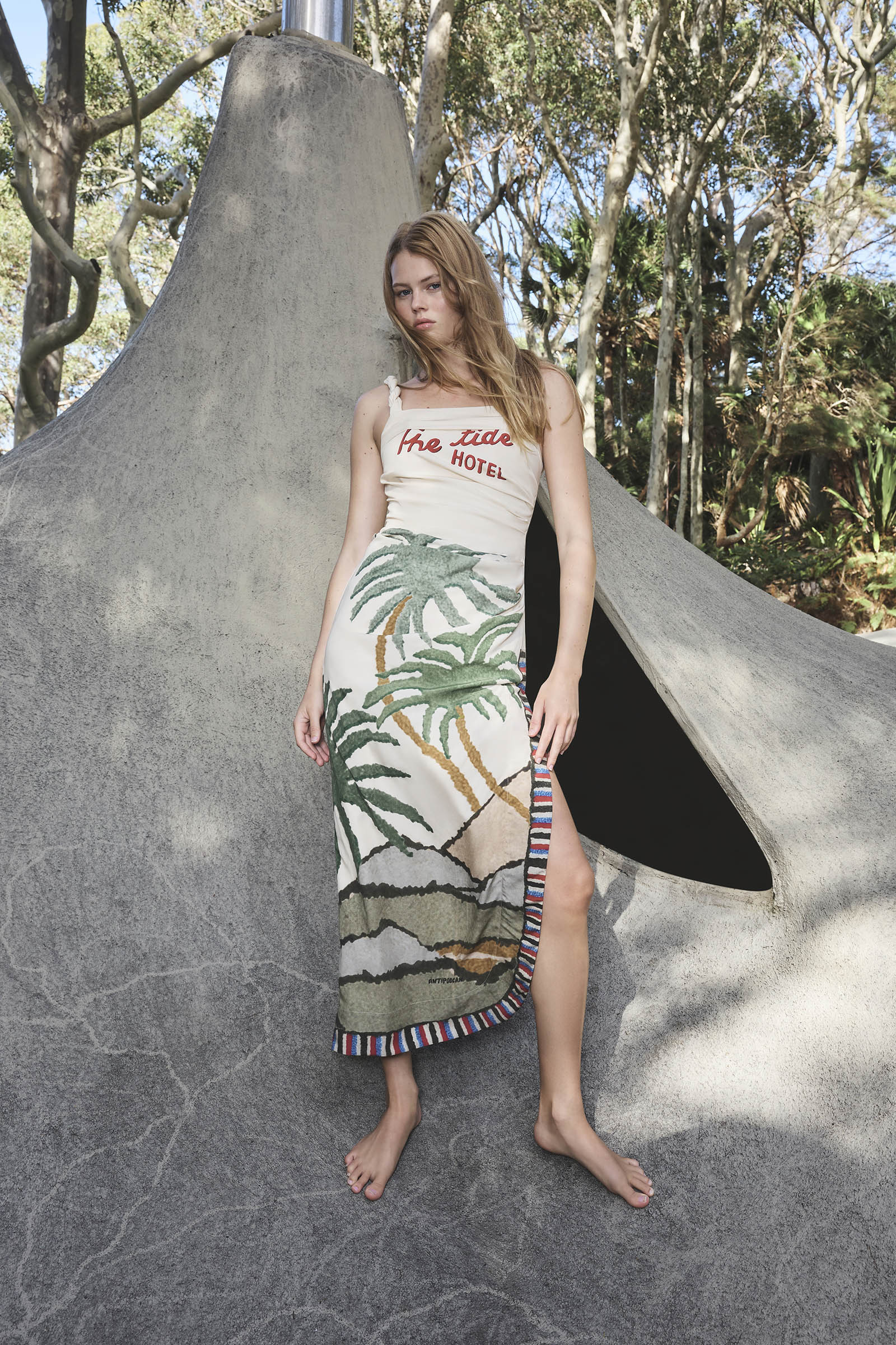 TIDE BOUND TWISTED STRAP DRESS