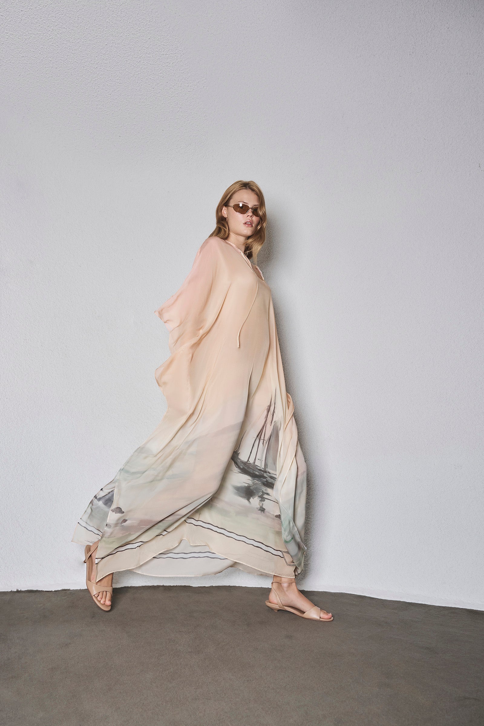 DEEP WATER REVERSIBLE KAFTAN GOWN