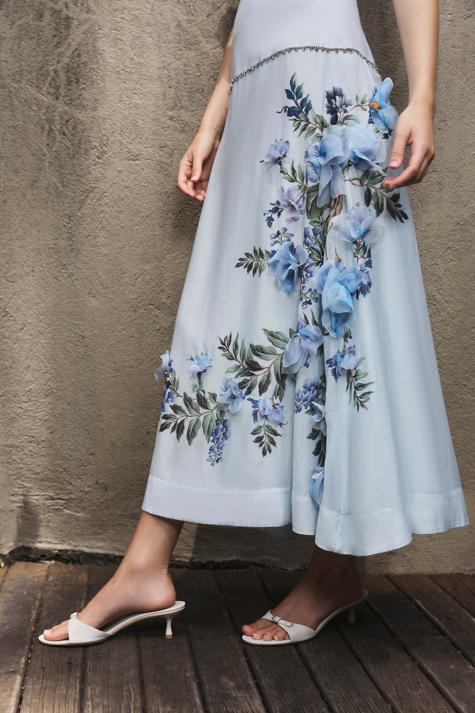 BISOUS FLOWER YOKE SKIRT